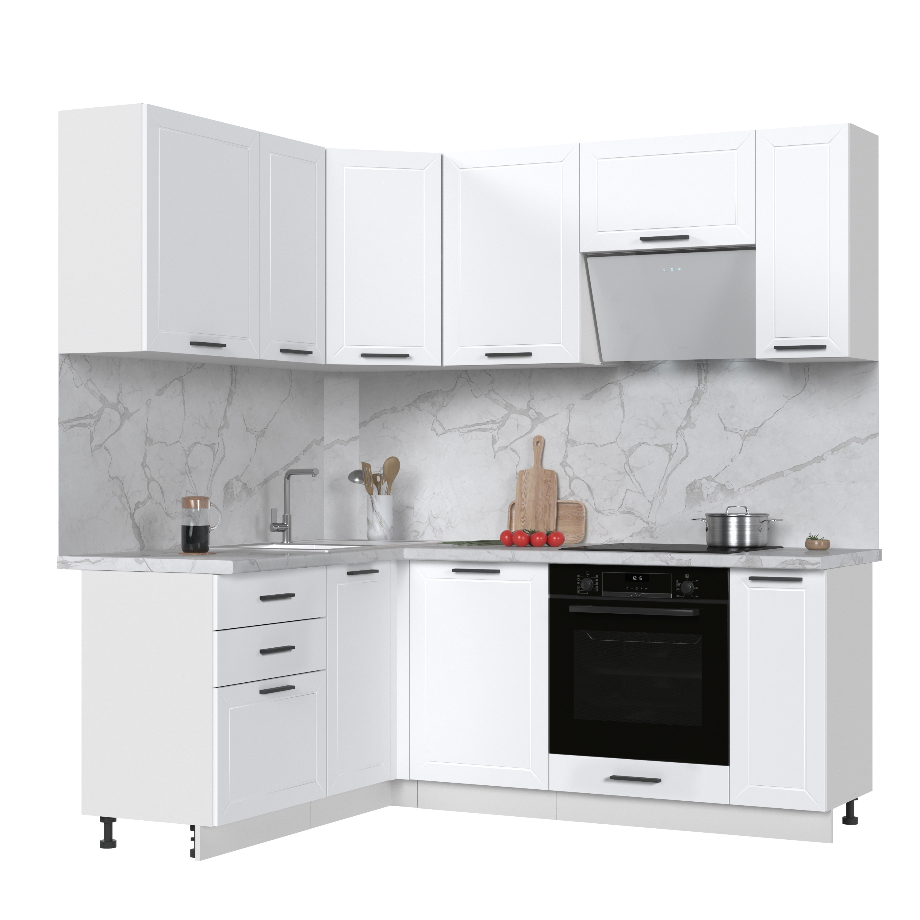 Изображение товара Кухонный гарнитур Kameol Горный ледник УТ000589026 200x217x160 см ЛДСП цвет белый