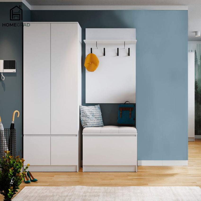 Изображение товара Комплект мебели для прихожей Homegrad Menks 160x220x40 см ЛДСП цвет белый