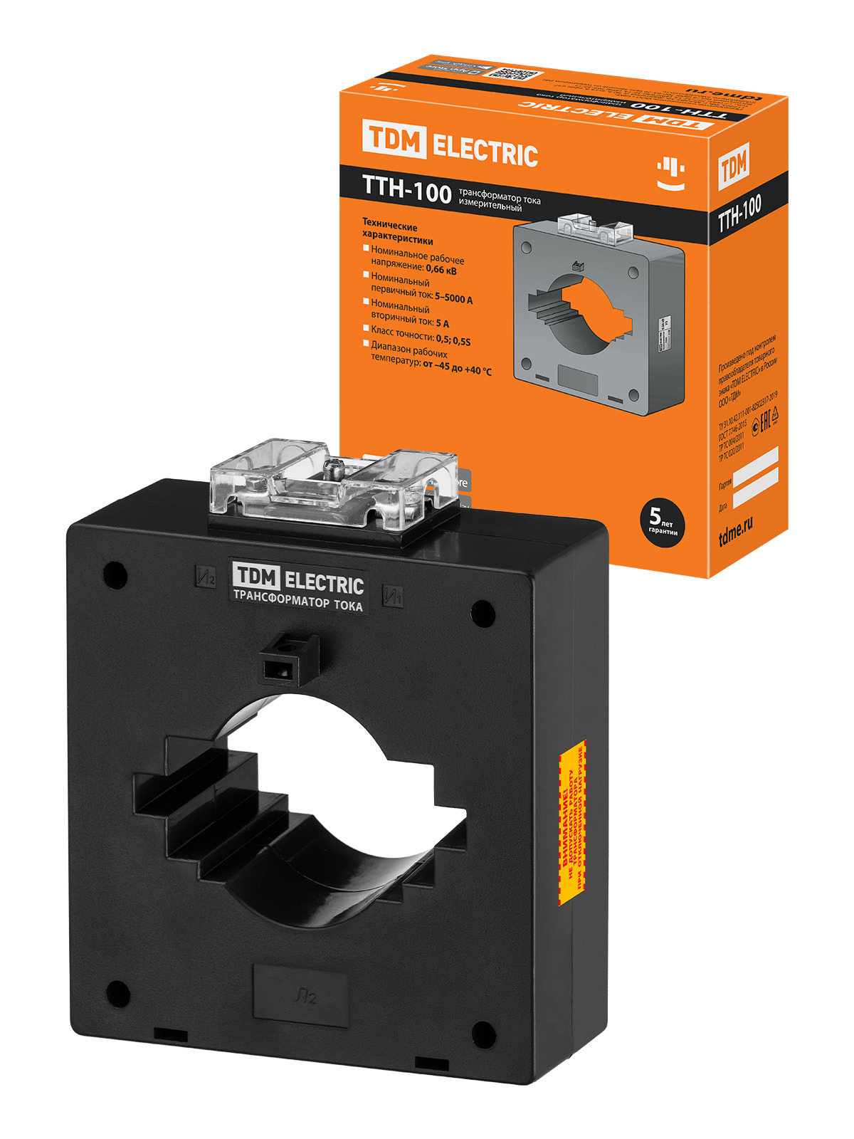 Изображение товара Трансформатор тока измерительный Tdm electric ТТН 100/1000/5-15VA/0.5-Р