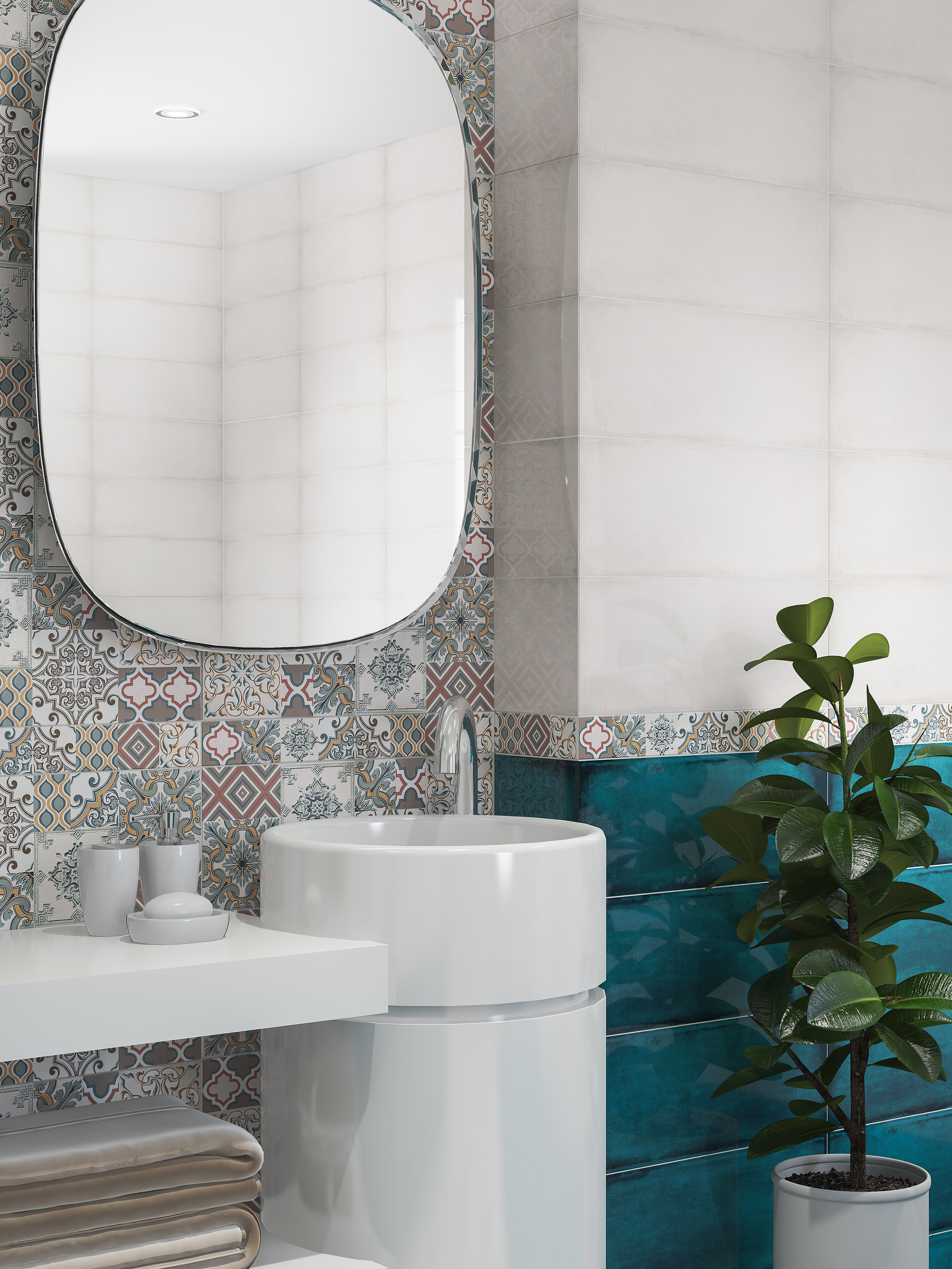 Изображение товара Плитка настенная Azori Eclipse Light 201x505 белая керамогранит для стен