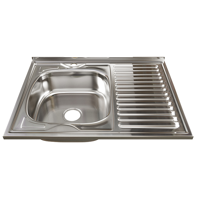 Изображение товара Мойка для кухни Tropfberg Мойка 0.6мм 80*60R 60x80 см глубина чаши 16 см нержавеющая сталь цвет серый