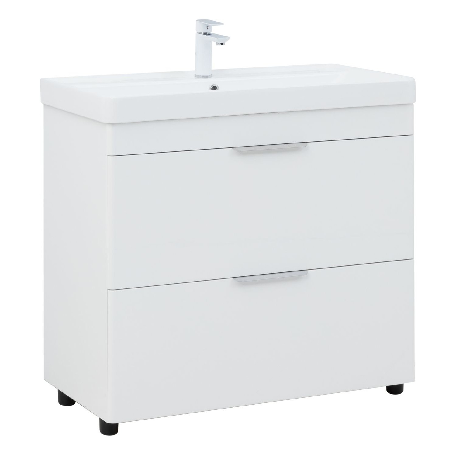 Изображение товара Тумба под раковину Aquanet Ирис new 90 напольная цвет белый глянец