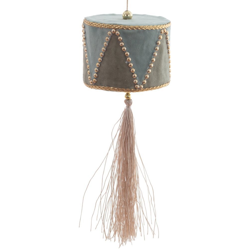 Изображение товара Елочная игрушка Барабан 29 см зеленая пенопласт бархат