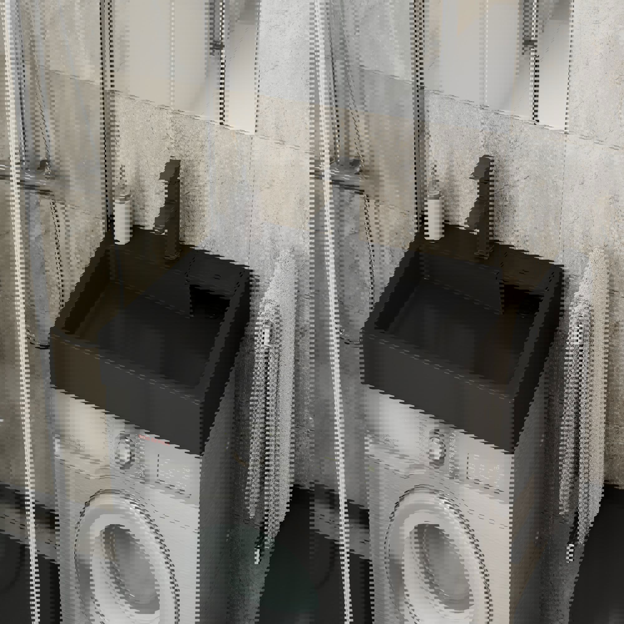 Изображение товара Раковина на стиральную машину Bauedge stil MY2008B 60см черная для ванной