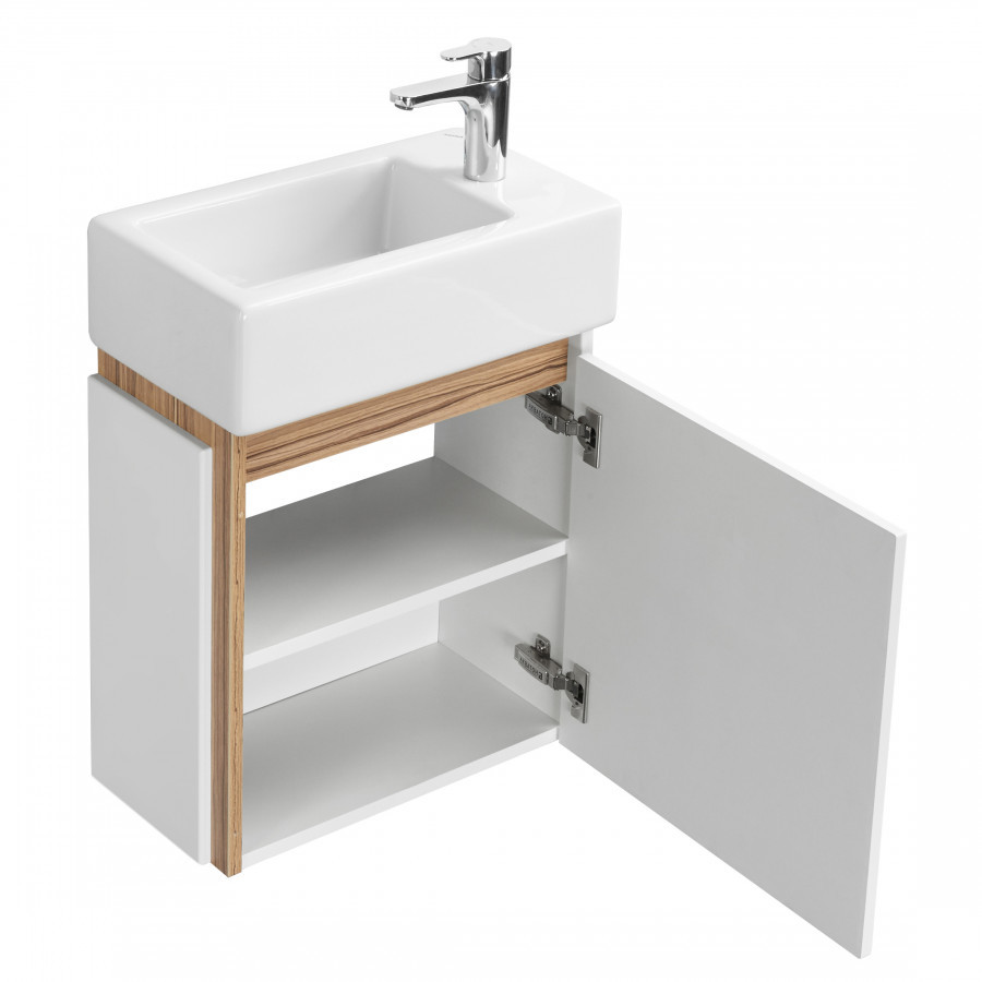 Изображение товара Тумба под раковину Aquaton 1A1728K1EK49R подвесная белая с раковиной 44.7 см