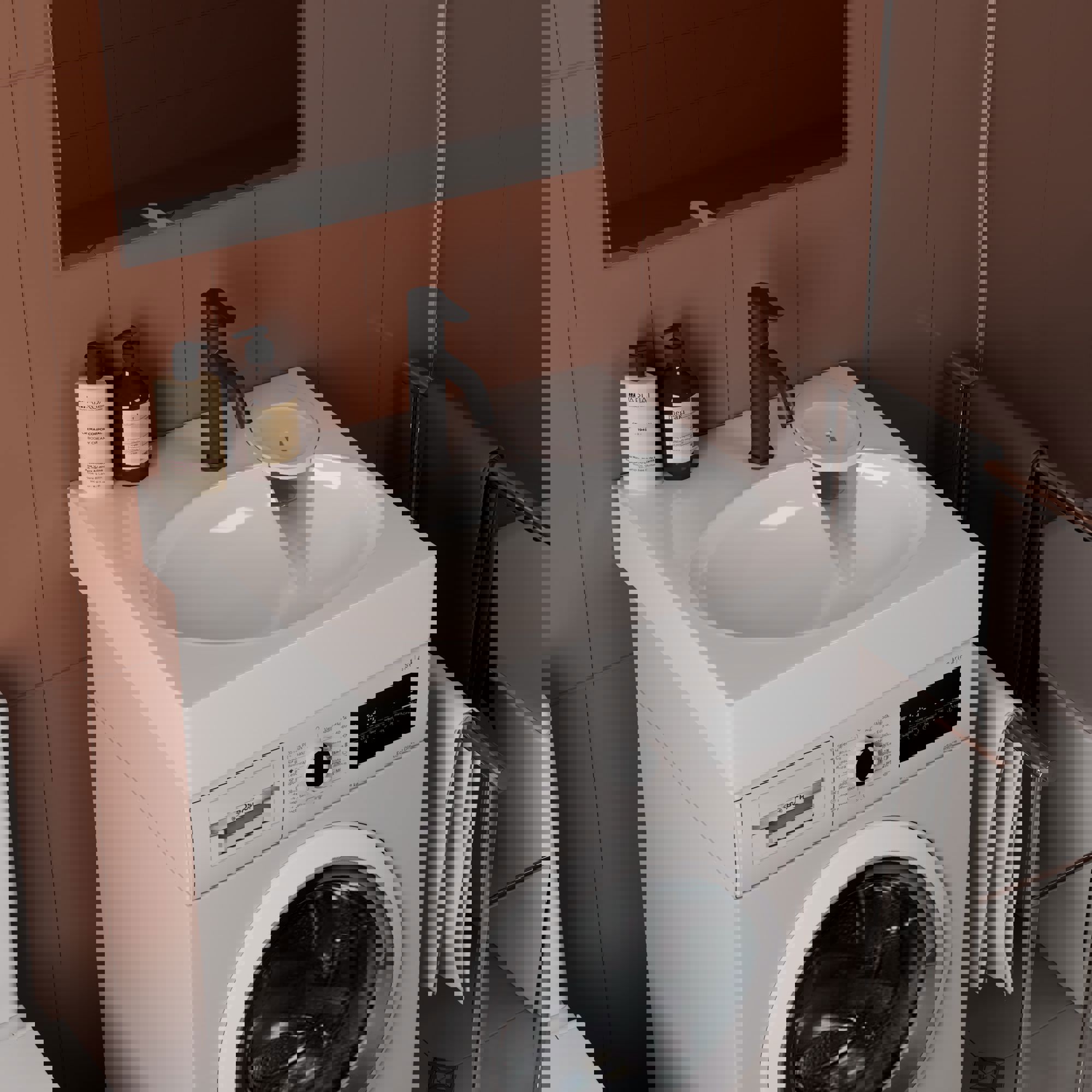 Изображение товара Раковина на стиральную машину Bauedge nimb XMY0014 60см цвет черный/белый