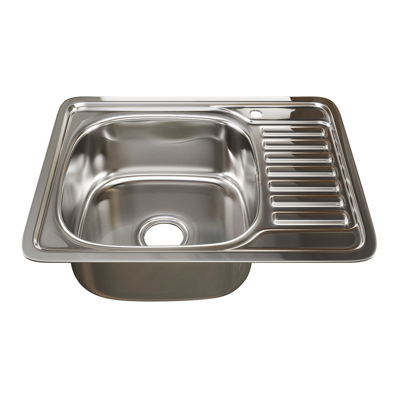 Изображение товара Мойка Tropfberg врезная 48x58 см левая чаша, серый | с сифоном, нержавеющая сталь