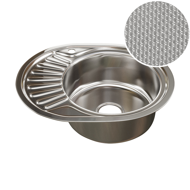 Изображение товара Мойка Tropfberg из нержавеющей стали 45x57 см, овальная, чаша справа, крыло слева