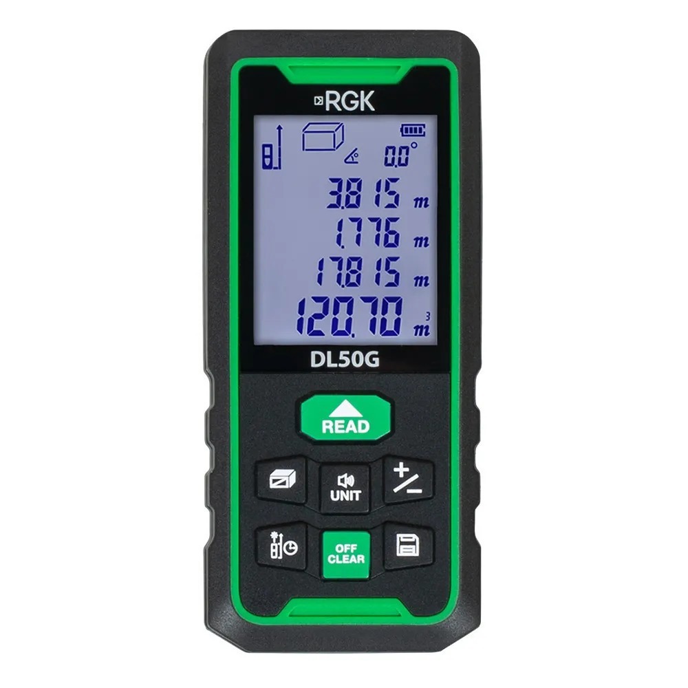 Изображение товара Лазерный дальномер RGK DL50G с угломером до 50 м поле применения профессионал и любитель
