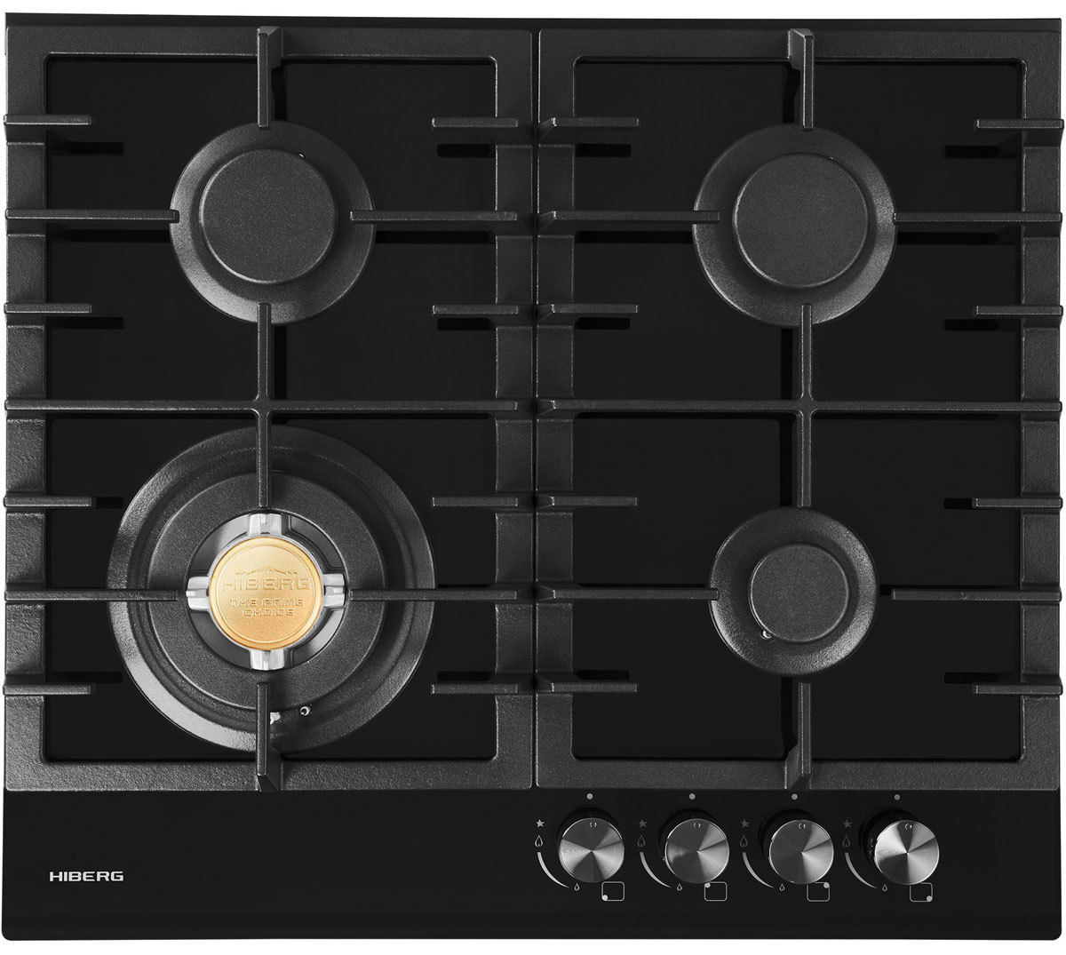 Изображение товара Газовая варочная панель Hiberg VM 60440 B 58.4 см 4 конфорки цвет черный