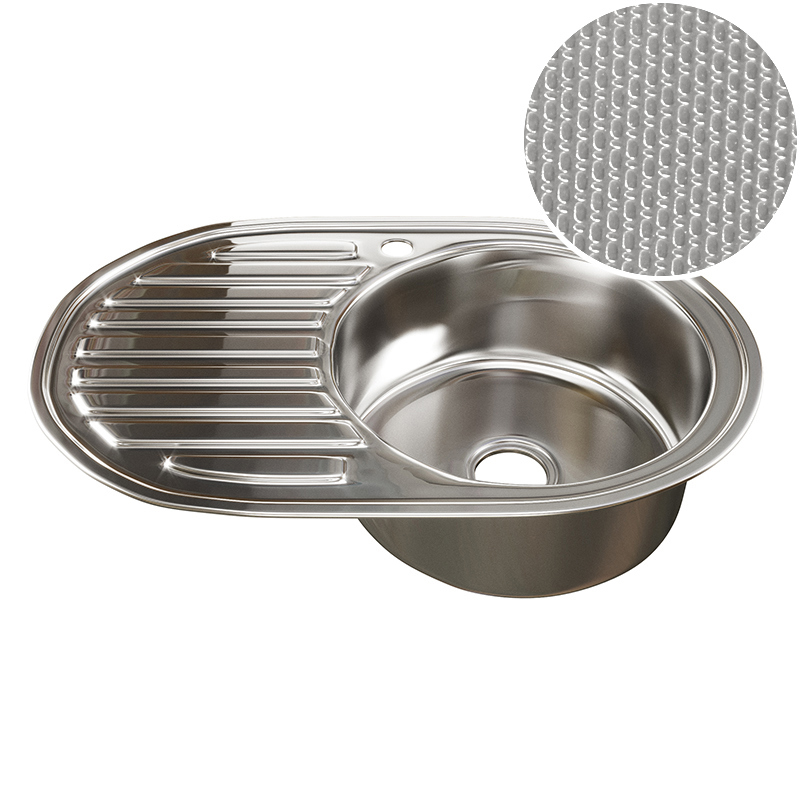 Изображение товара Мойка для кухни врезная с коландером Tropfberg 58532305 50x77 см глубина чаши 18 см нержавеющая сталь цвет серый