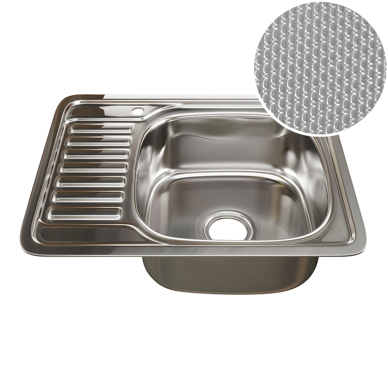 Изображение товара Мойка для кухни врезная с коландером Tropfberg 58532309 48x58 см глубина чаши 18 см нержавеющая сталь цвет серый