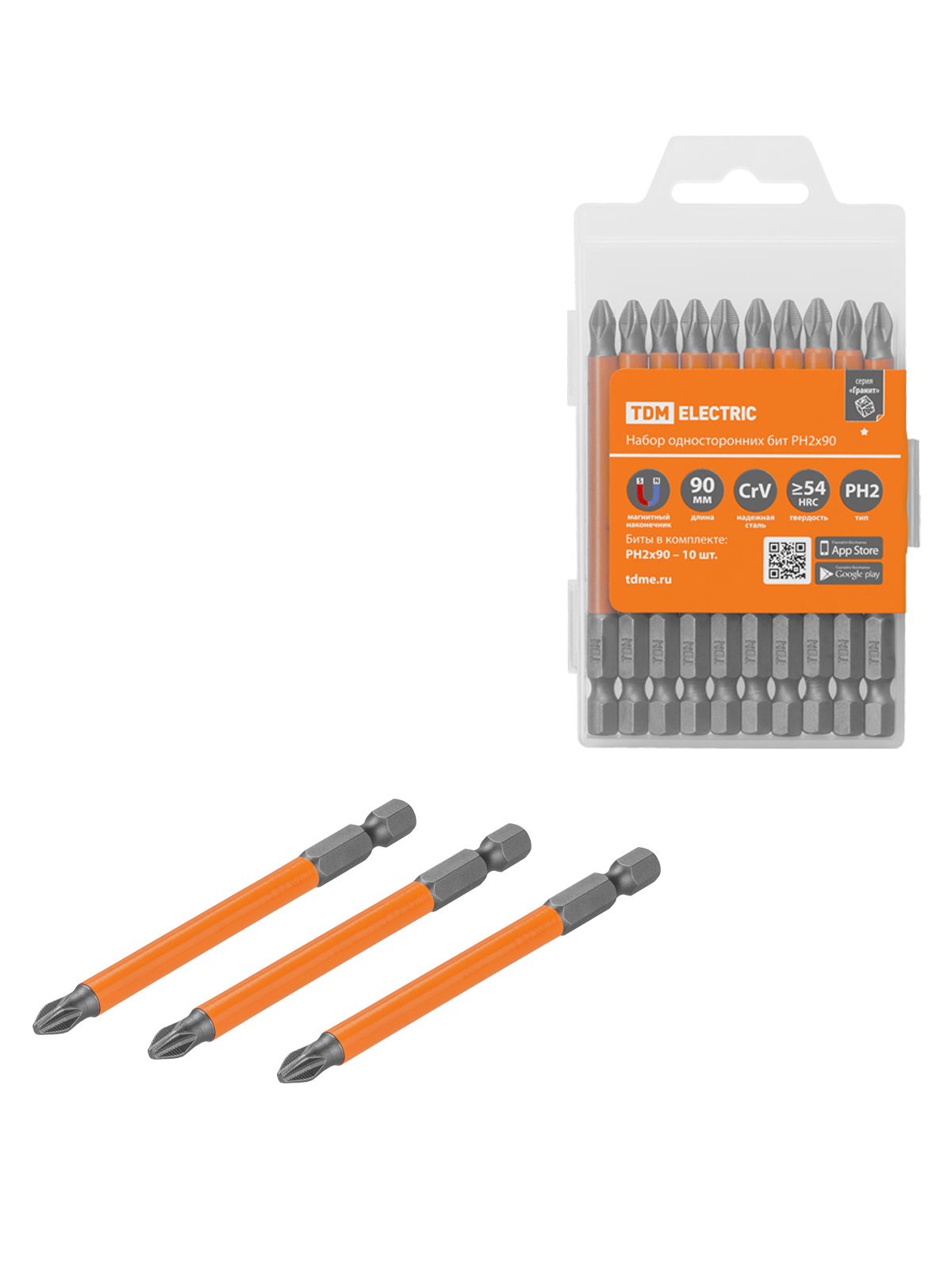 Изображение товара Бита крестовая ударная TDM Electric SQ1019-0348 PH2x90 мм, 10 шт