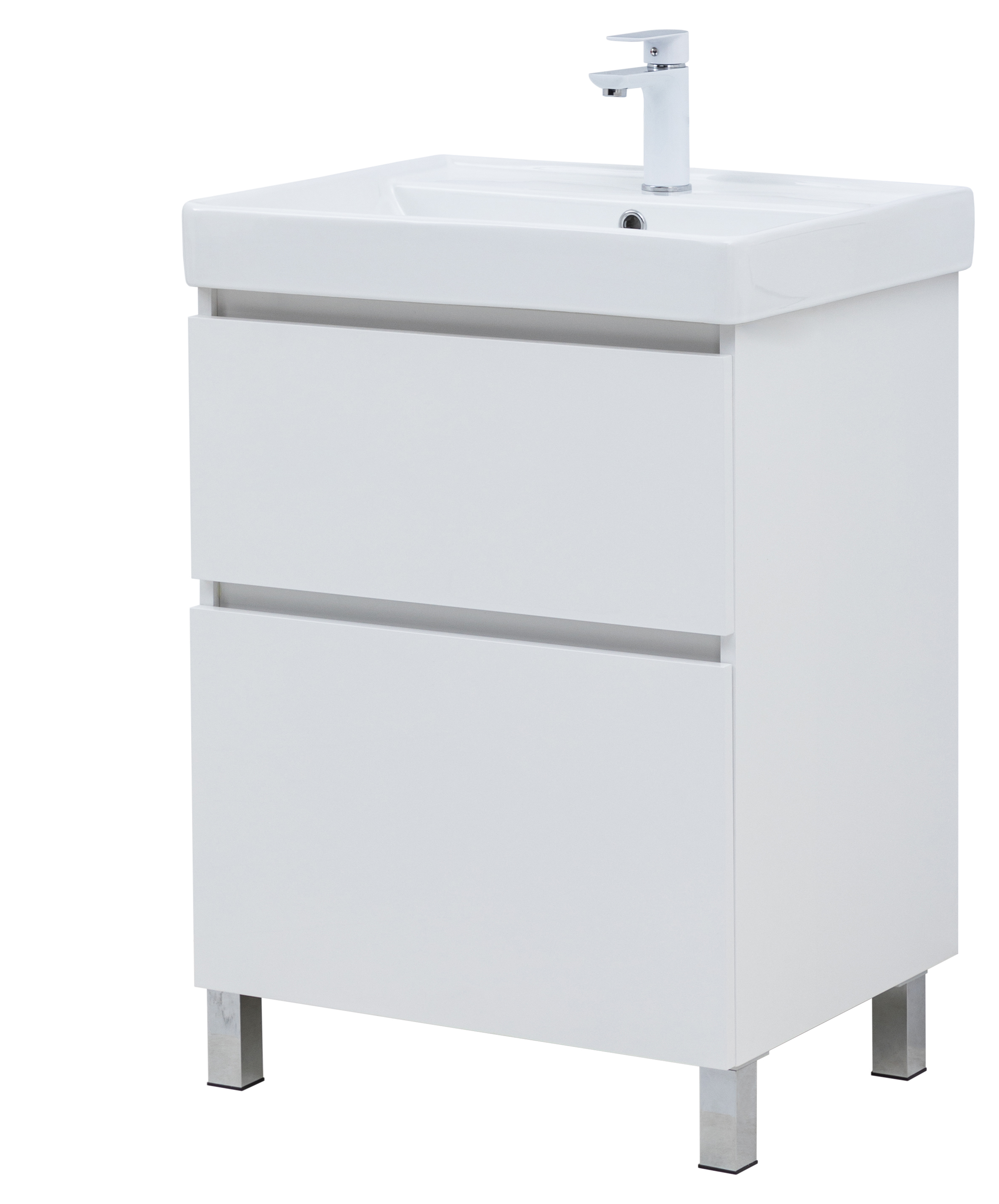 Изображение товара Тумба под раковину напольная Aquanet 00344121 58.2см цвет белый глянец