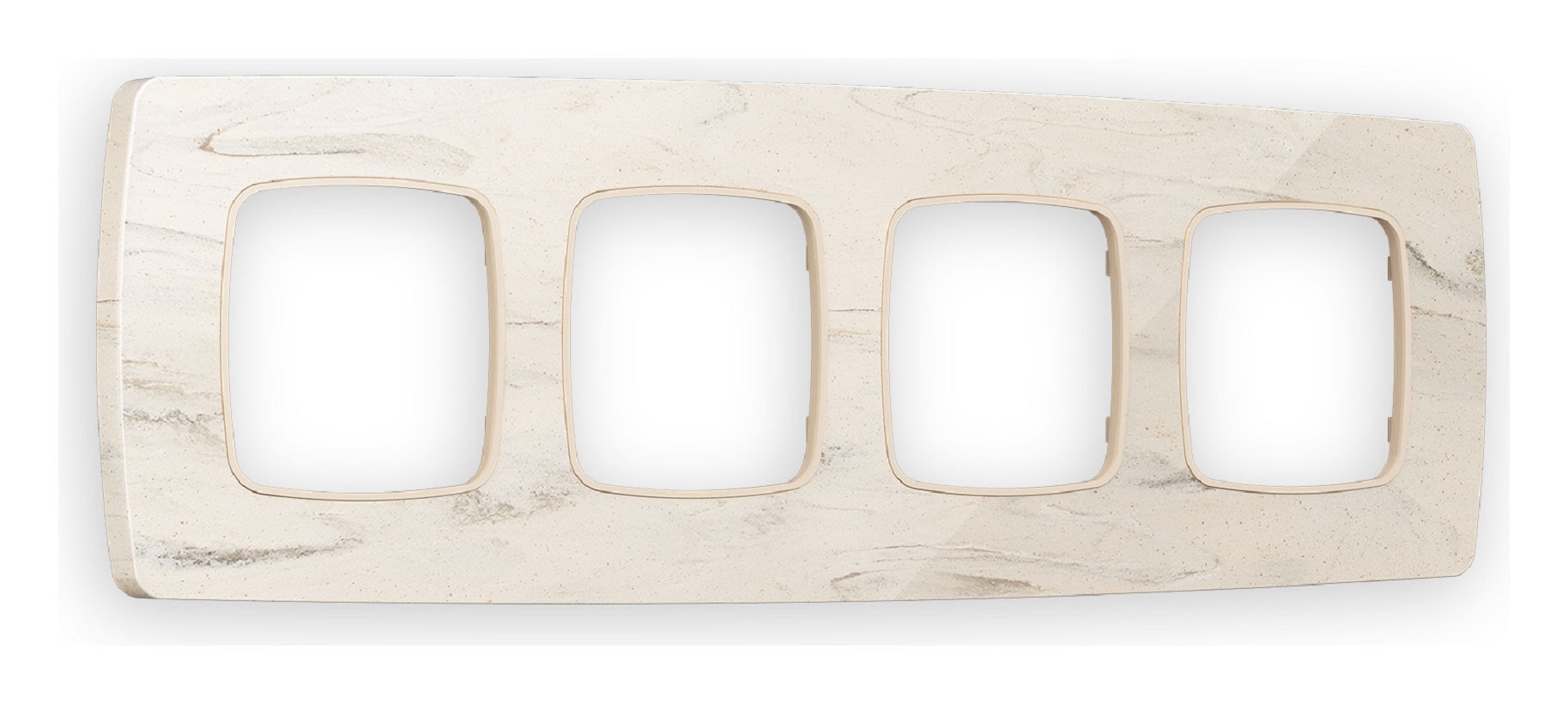 Изображение товара Рамка для розеток и выключателей Ambrella volt Онега OF940604 4 поста цвет серо-бежевый мрамор