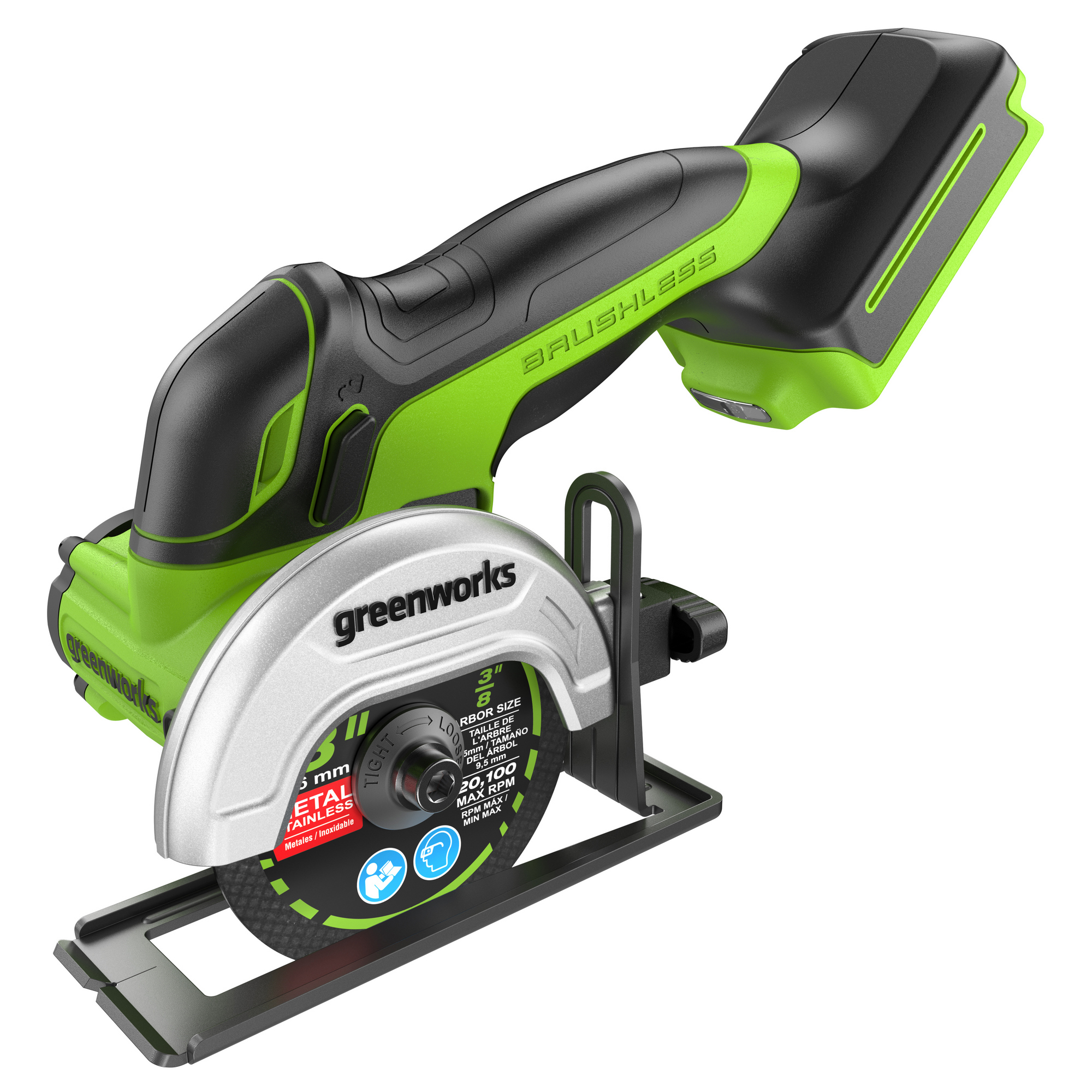 Изображение товара Аккумуляторная УШМ Greenworks GD24UCS 24 В бесщёточная для резки и шлифовки