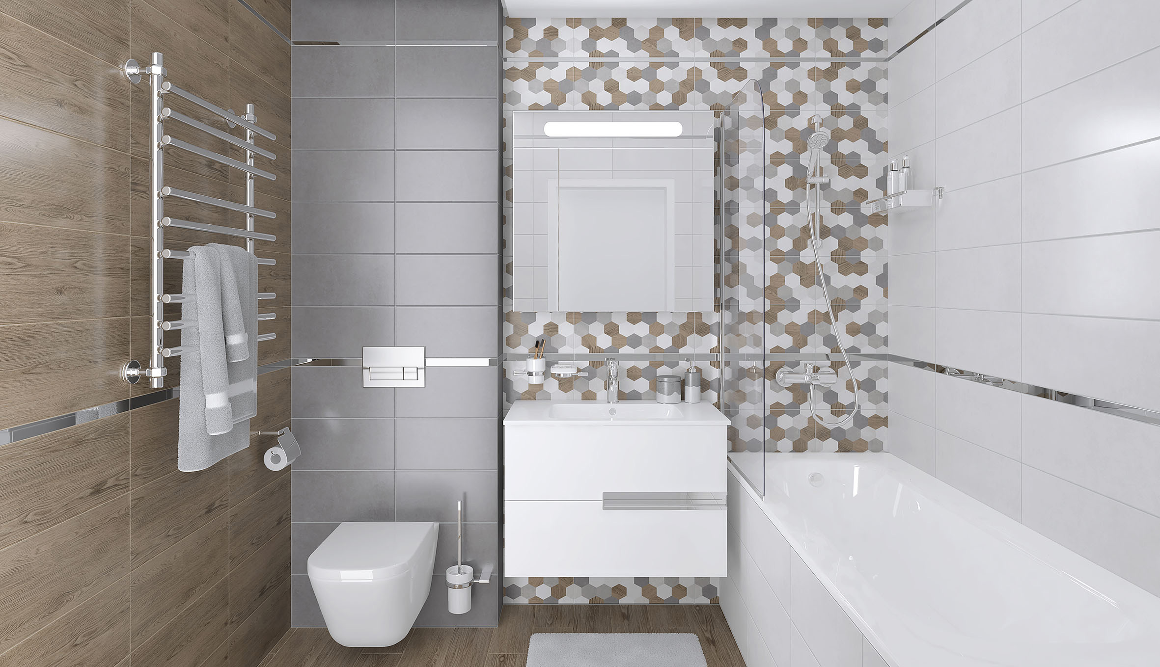 Изображение товара Керамическая плитка Laparet Betonhome 20x50 см серый для стен