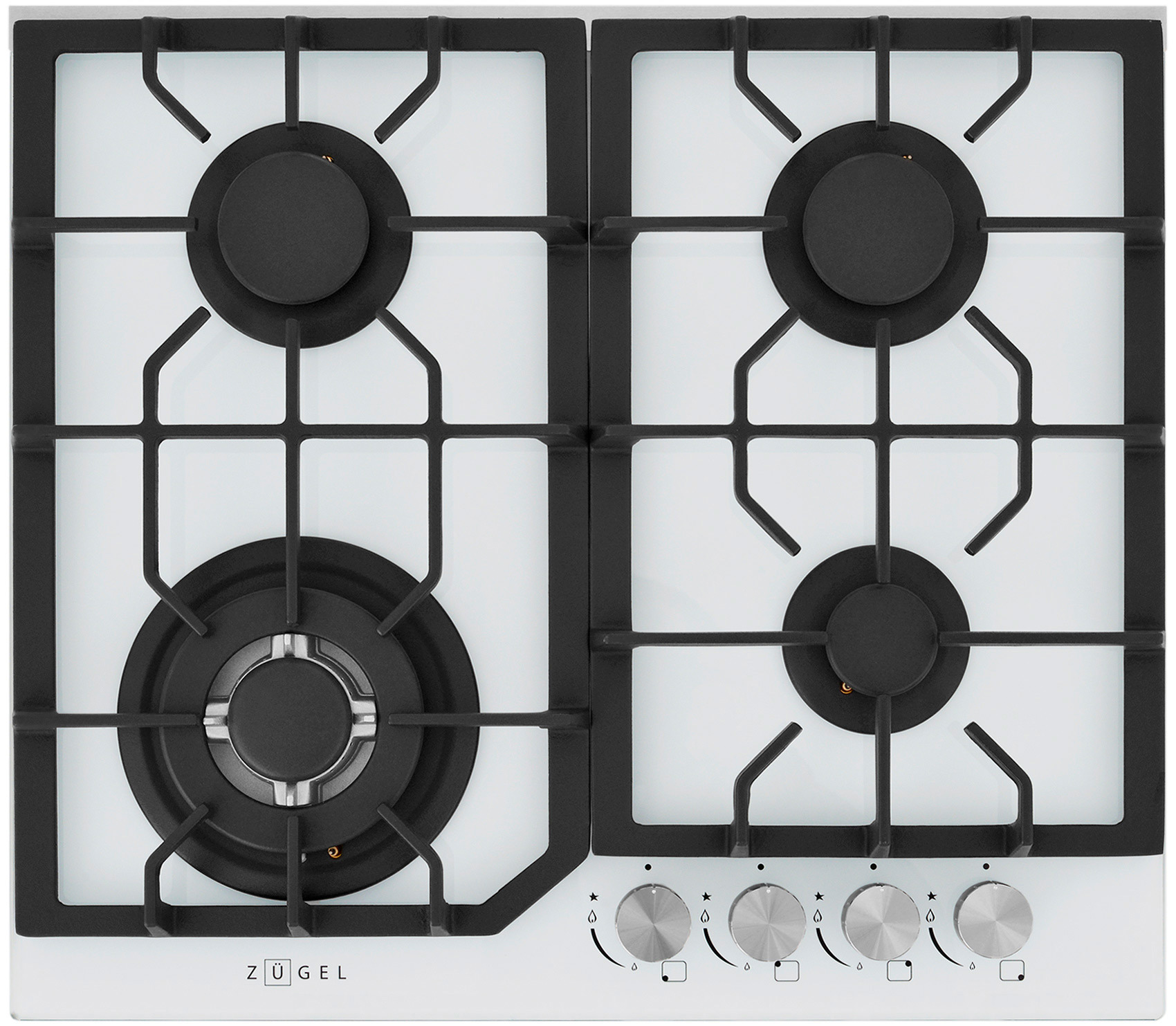 Изображение товара Газовая варочная панель Zugel ZGH601W 58.4 см 4 конфорки белый цвет