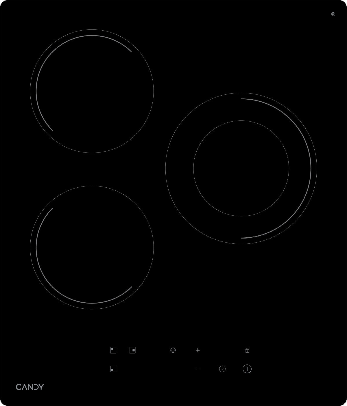 Изображение товара Электрическая варочная панель Candy CHXC53DB 3 конфорки стеклокерамика