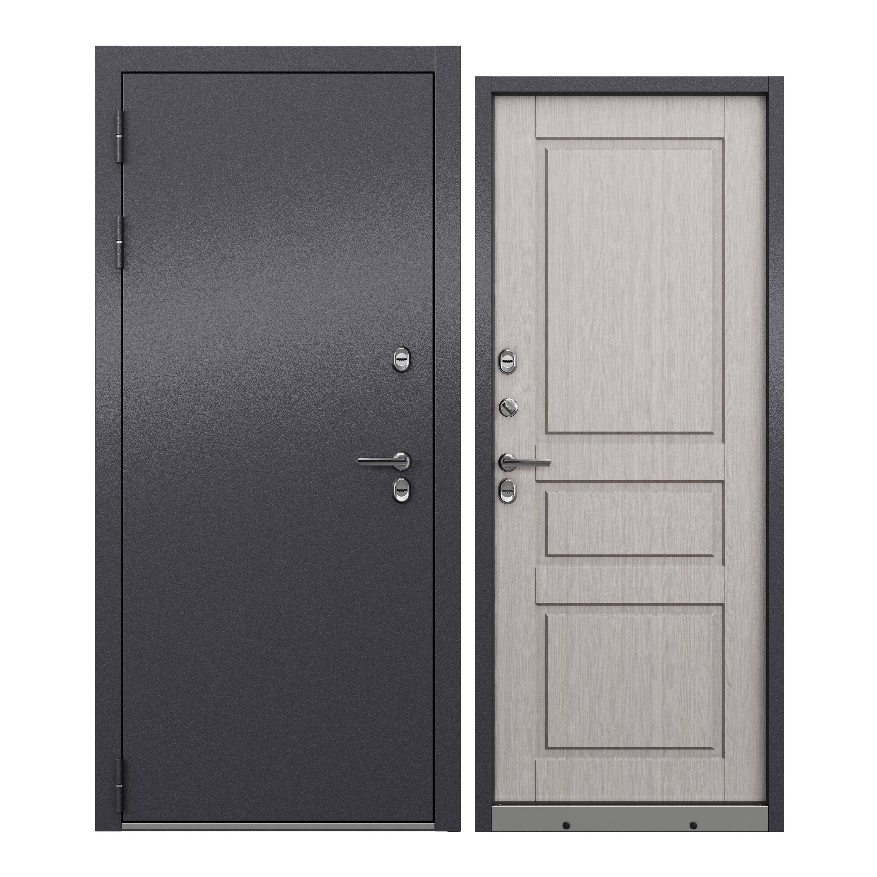 Изображение товара Входная дверь Unicorn Village Optimal левый 205x88см цвет графит букле/ларче бьянко