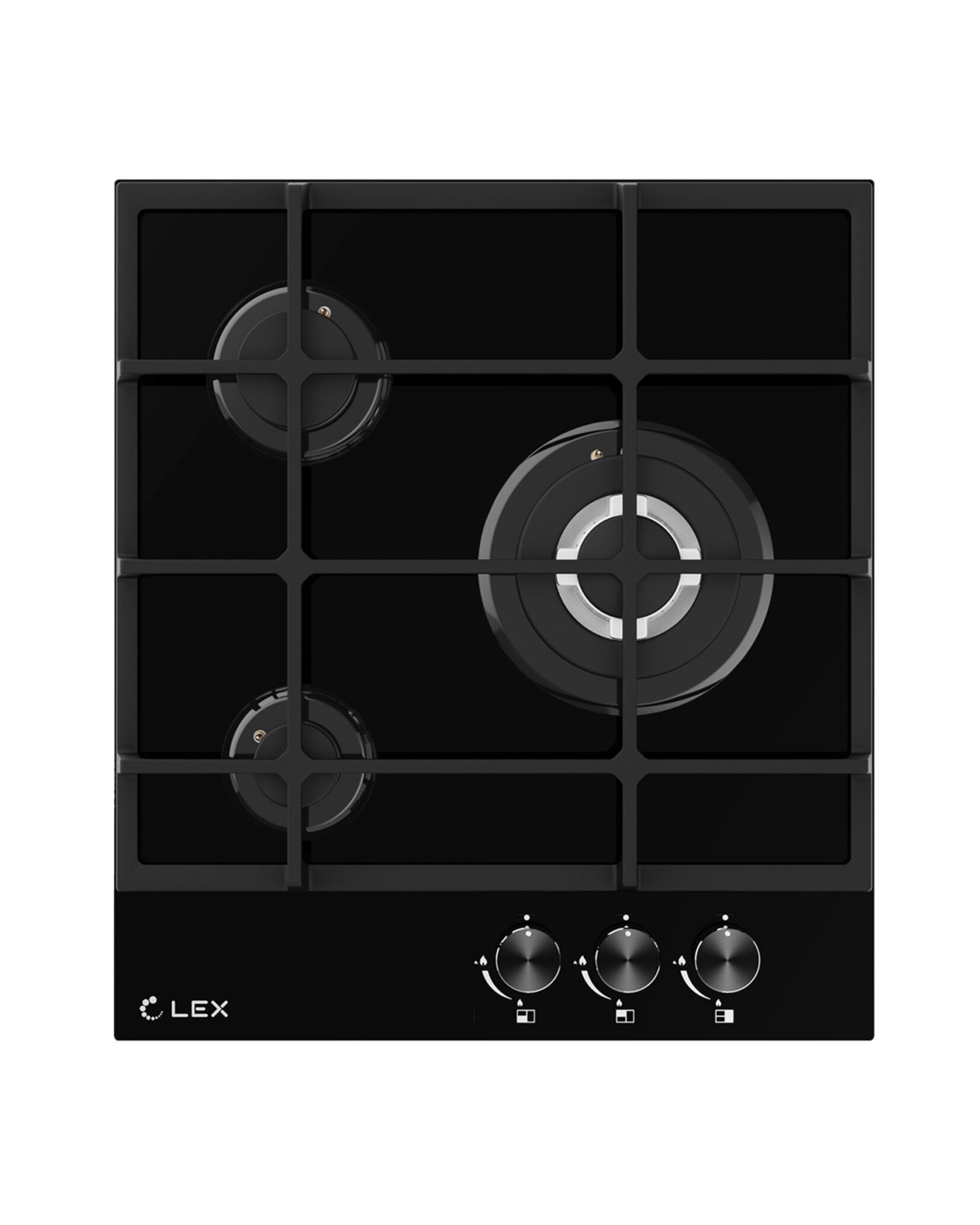 Изображение товара Газовая варочная панель Lex GVG 431 BBL 45 см 3 конфорки цвет black
