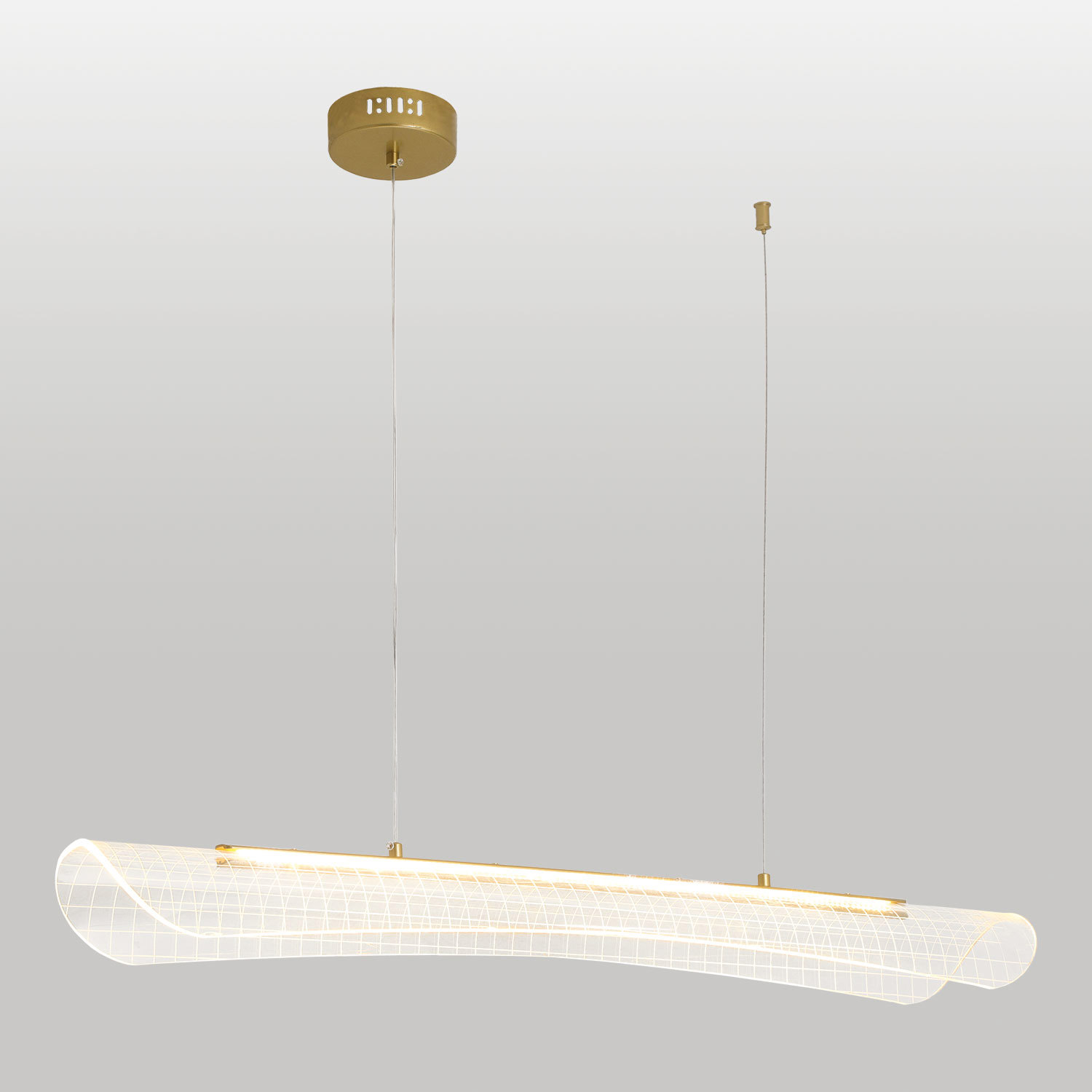 Изображение товара Светильник подвесной светодиодный Lussole Calvert Lsp-7368 9 м² нейтральный белый свет цвет золотистый