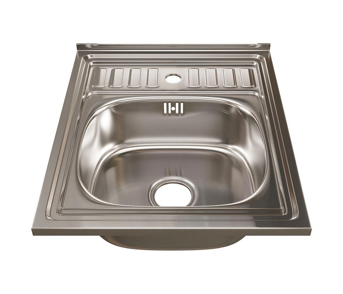 Изображение товара Накладная мойка Mixline 527974 60x50 см глубина чаши 16 см нержавеющая сталь цвет хром