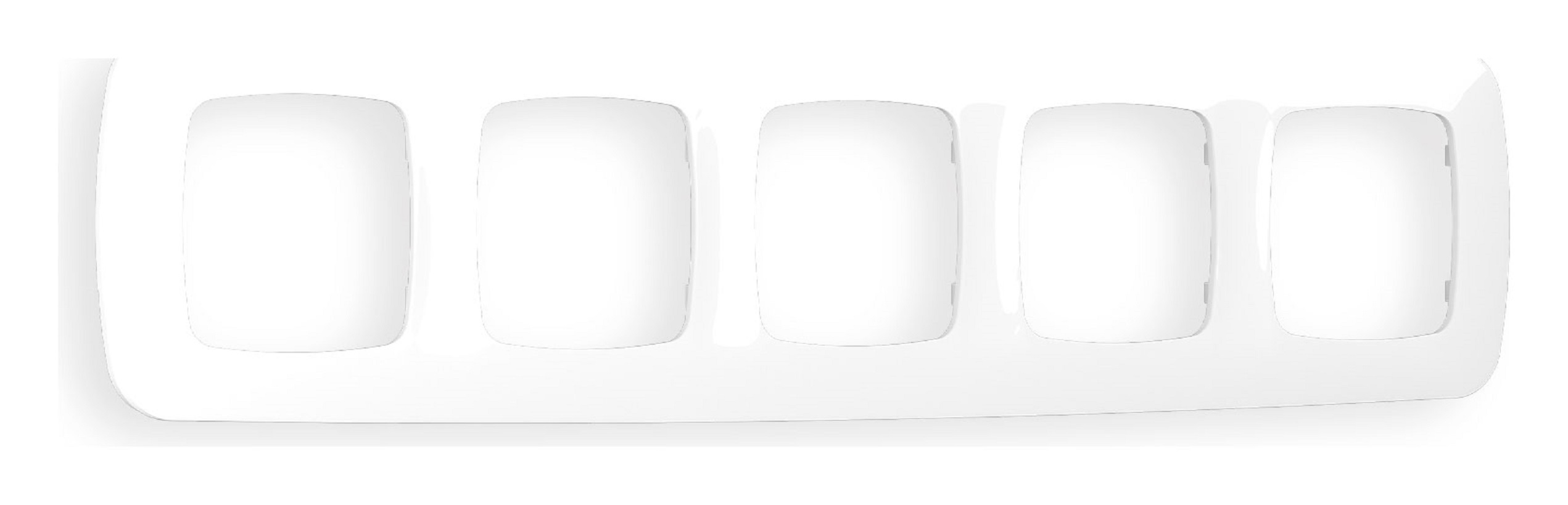 Изображение товара Рамка для розеток и выключателей Ambrella volt Omega Ecta OF140105 5 постов цвет белый глянец