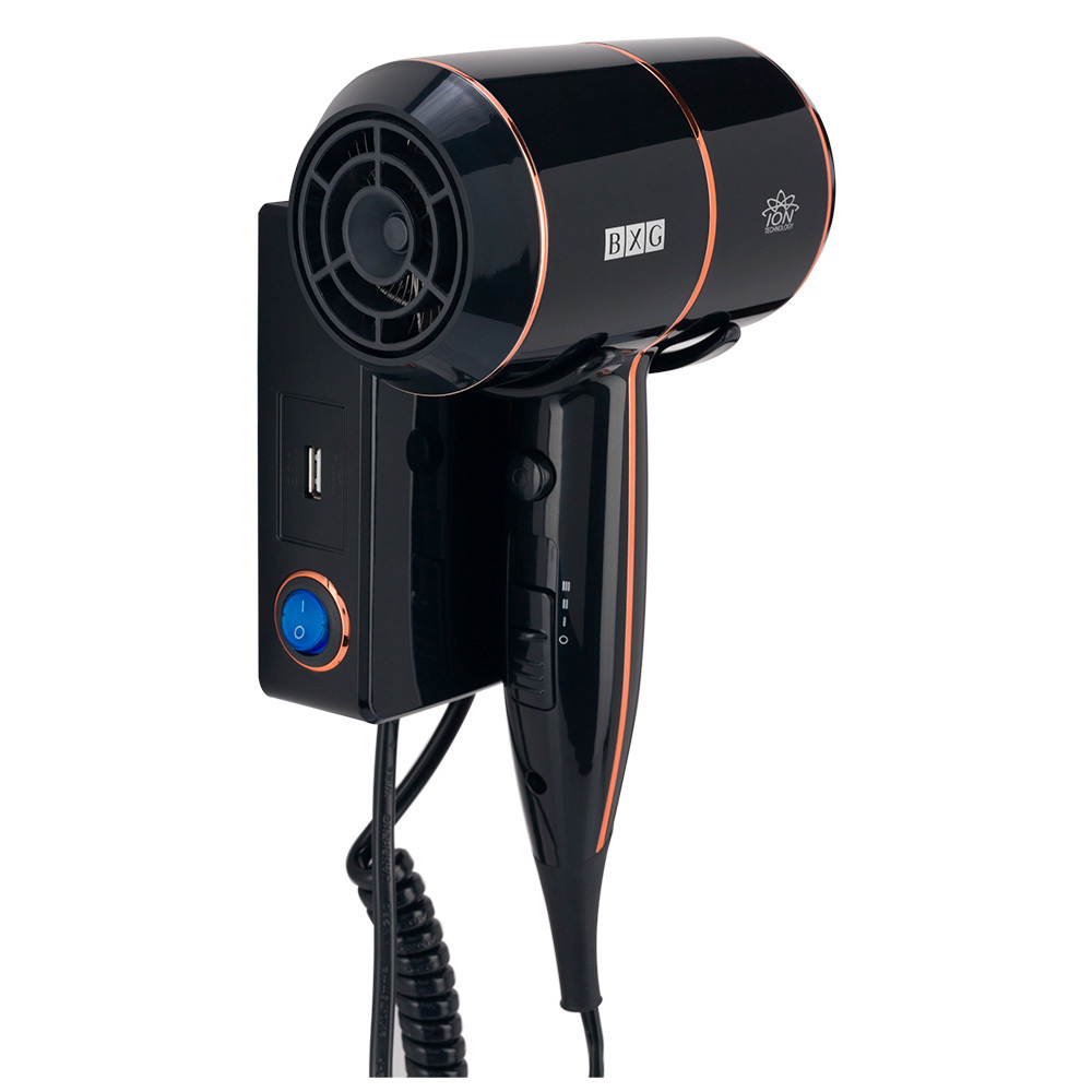 Изображение товара Настенный фен для сушки волос BXG-1600-H2 черный 1600 Вт