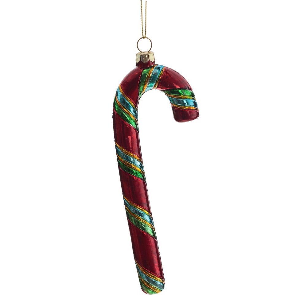 Изображение товара Новогодняя елочная игрушка Леденец, 19 см, красный, стеклоподобный материал