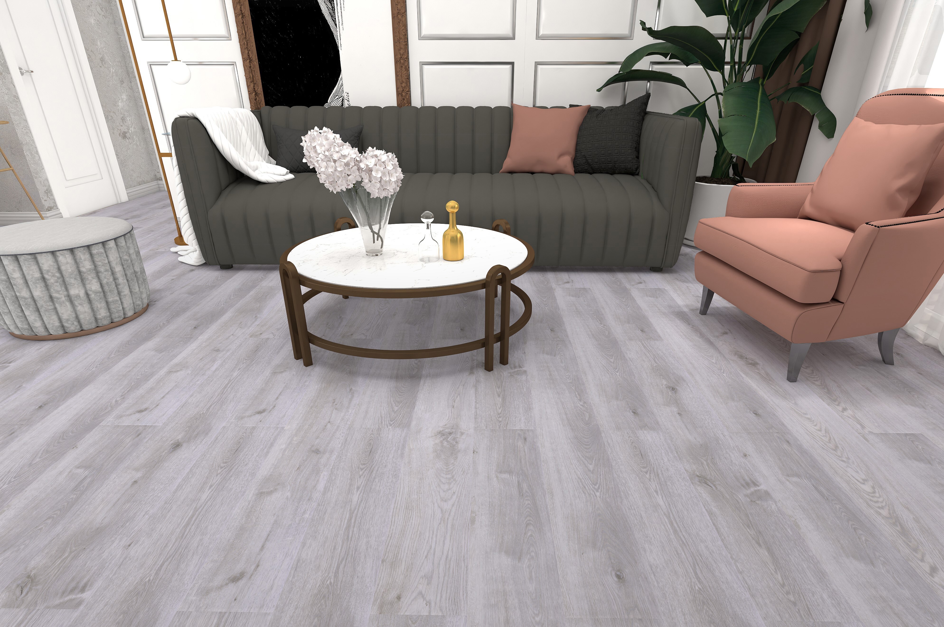 Изображение товара SPC плитка Aspenfloor Smart Choice Дуб Серый 3.5 мм влагостойкая 2.24 м²