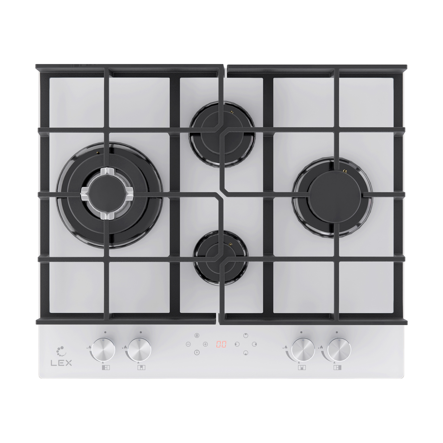 Изображение товара Газовая варочная панель Lex GVG 644 T WH 60 см 4 конфорки цвет белый
