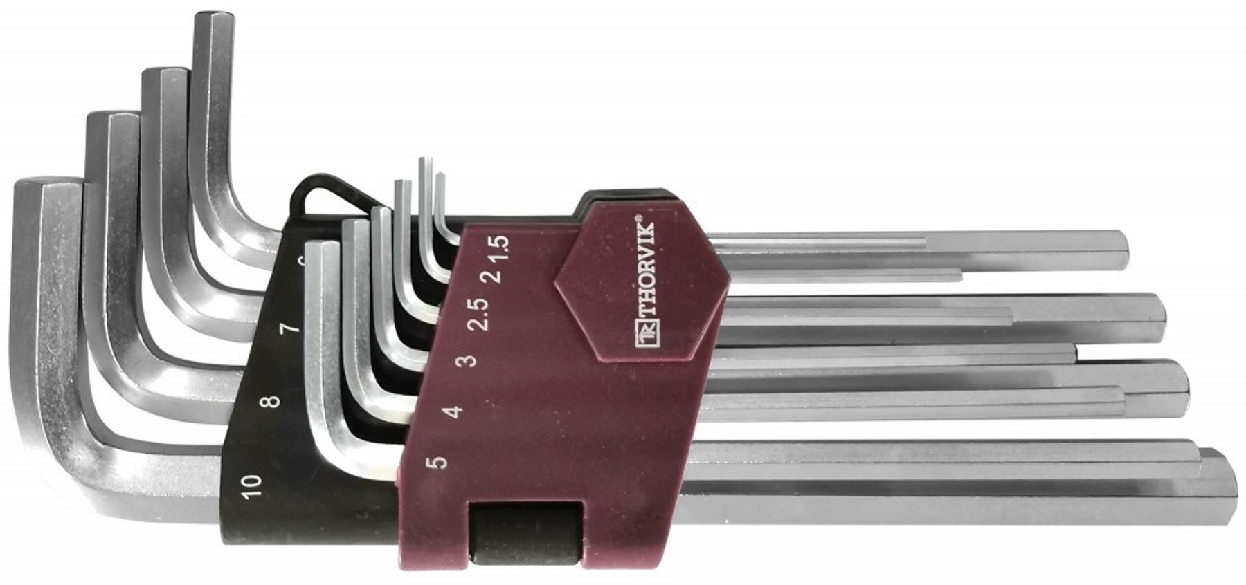 Изображение товара Набор ключей имбусовых шестигранных Thorvik HK10S 1.5-10 мм, 10 шт
