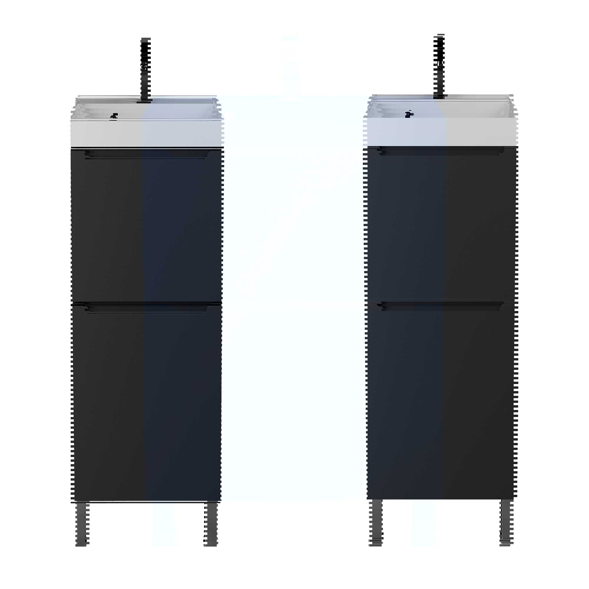 Изображение товара Тумба под раковину Uperwood Tanos 60 см черная с двумя ящиками для ванной