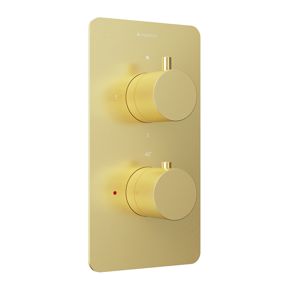 Изображение товара Смеситель термостатический Aqueduto Aceno ACE0350 скрытого монтажа 3 потребителя цвет шлифованное золото