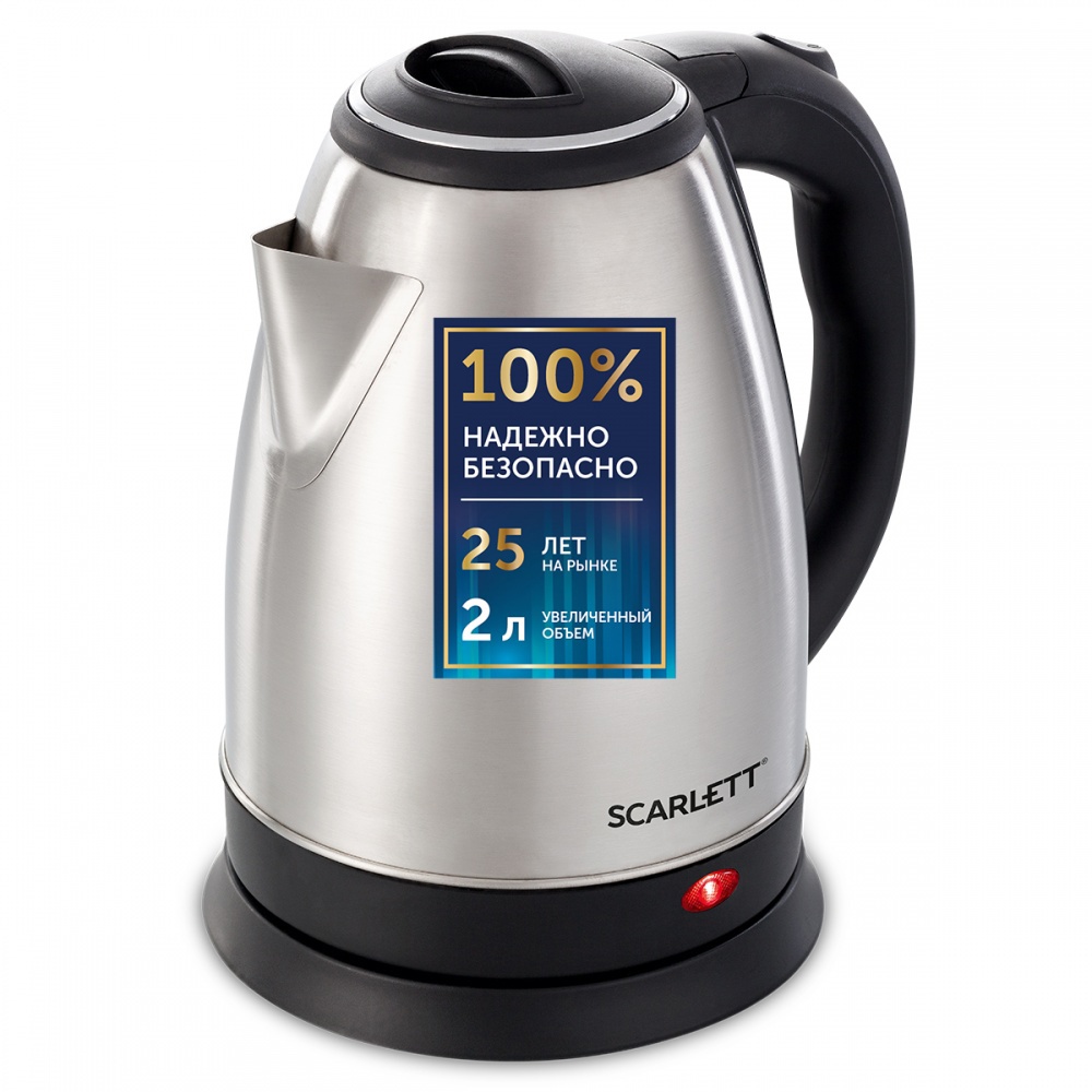 Изображение товара Электрический чайник Scarlett SC-EK21S26 2 литра сталь серебристый