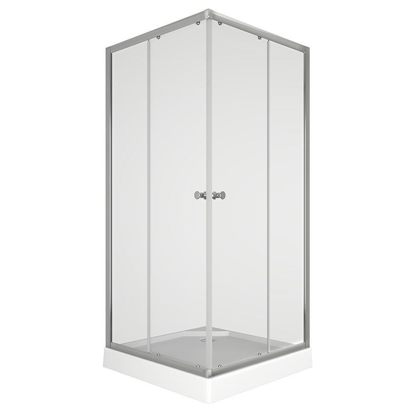 Изображение товара Душевой уголок Bauedge Stil Hit TY0034 с поддоном 80x80 прозрачное стекло хром профиль