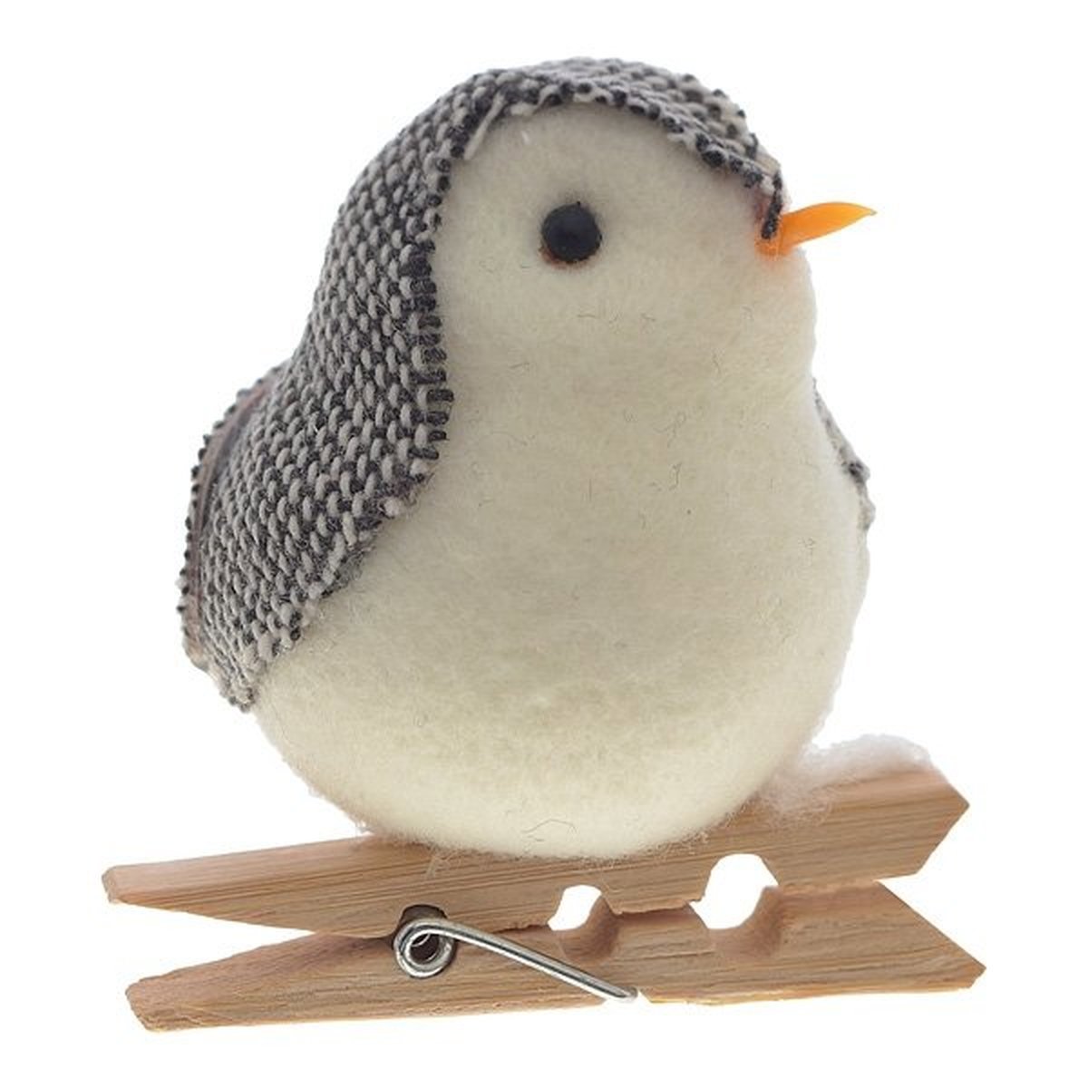 Изображение товара Елочная игрушка Птичка 633354 6 см белого цвета