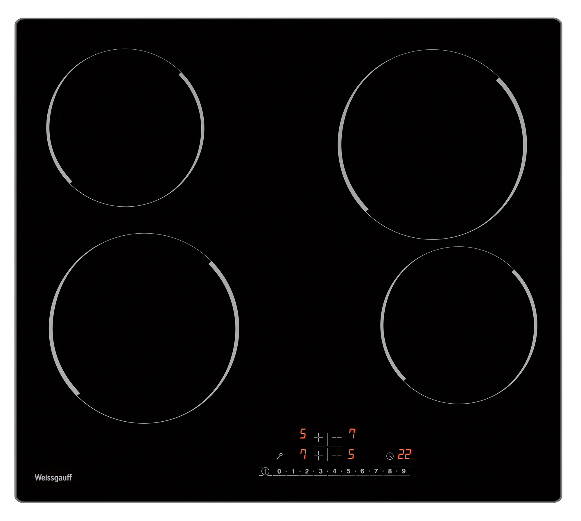 Изображение товара Электрическая варочная панель Weissgauff HV 640 BS 4 конфорки стеклокерамика черная