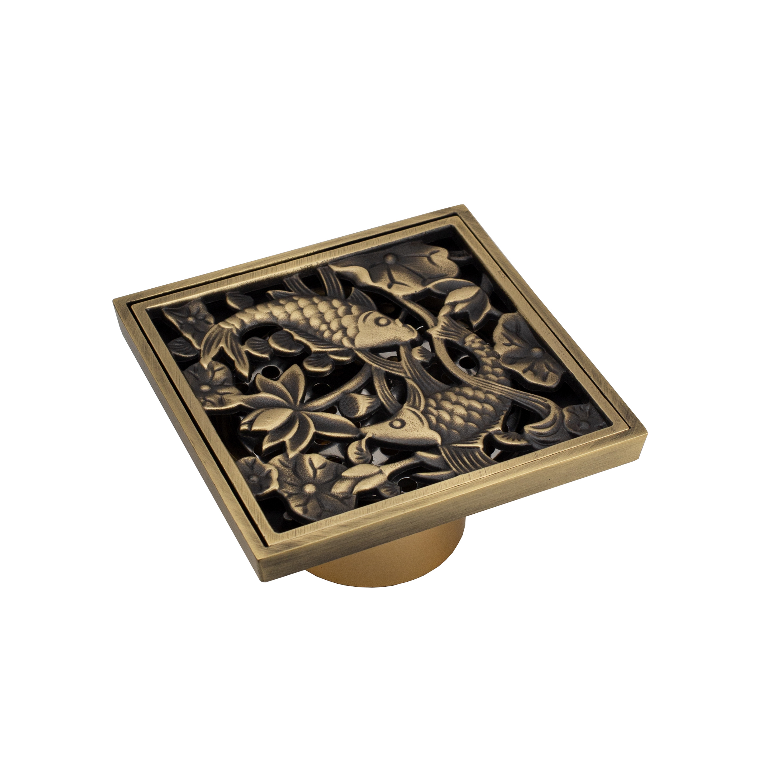 Изображение товара Душевой трап Diadonna D61-19012Q 10x10 см из латуни с гидрозатвором