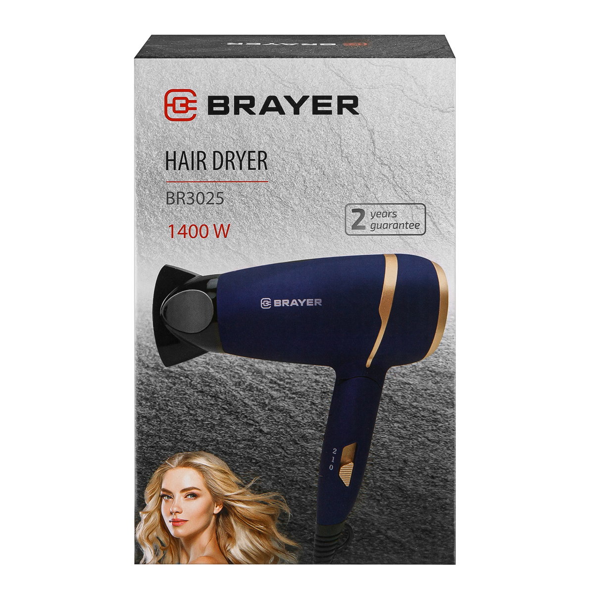 Изображение товара Фен BRAYER 3025BR с ионизацией мощностью 1400 Вт синий складной