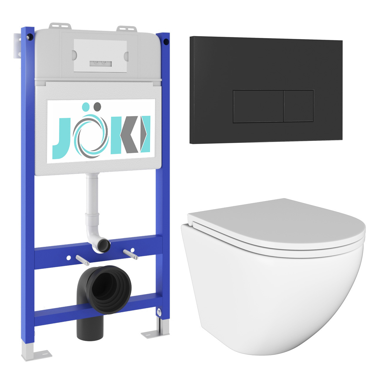 Изображение товара Комплект инсталляция с унитазом Joki для подвесного санузла белый 6в1