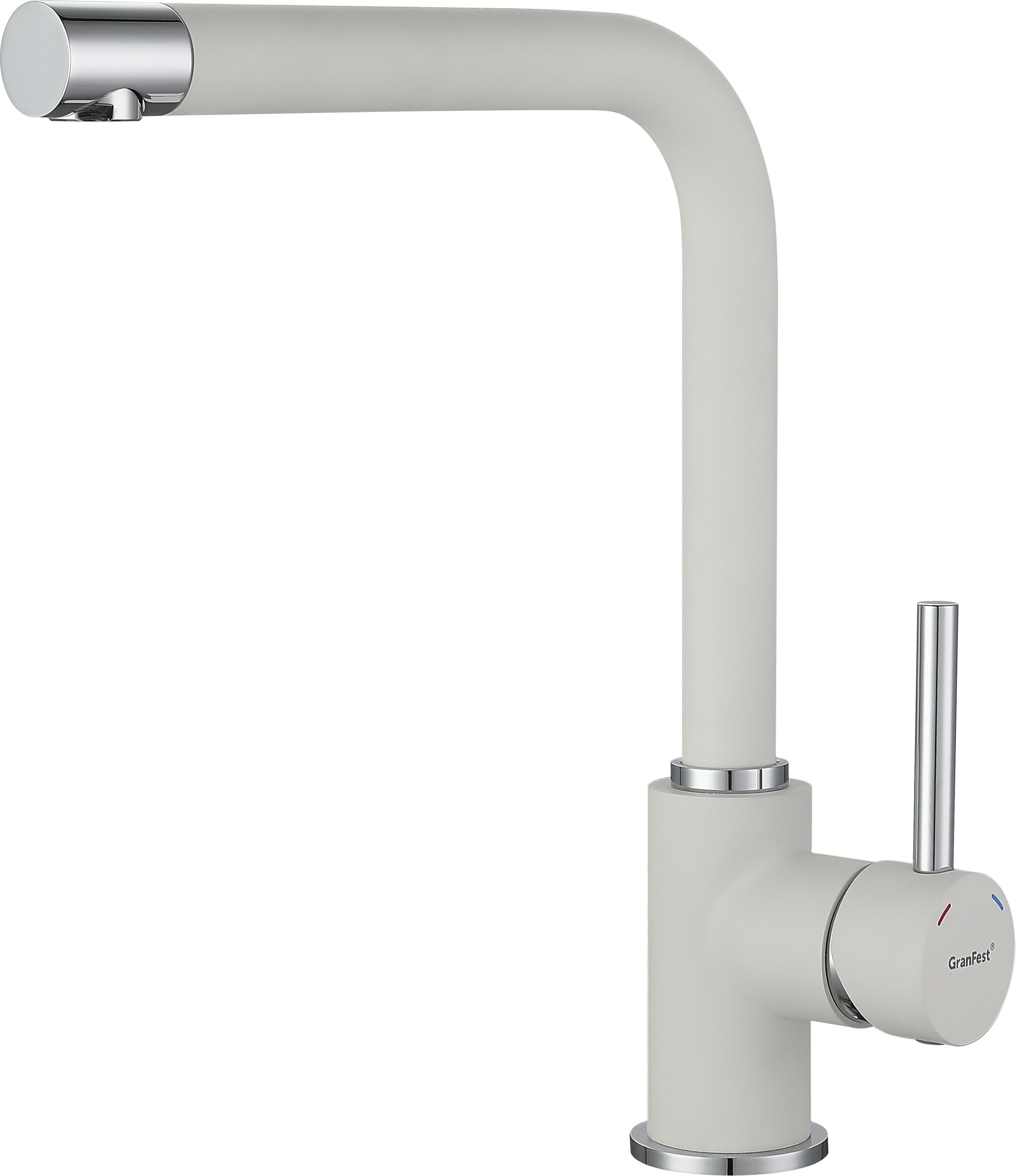 Изображение товара Однорычажный кухонный смеситель Granfest 3651 белый матовый