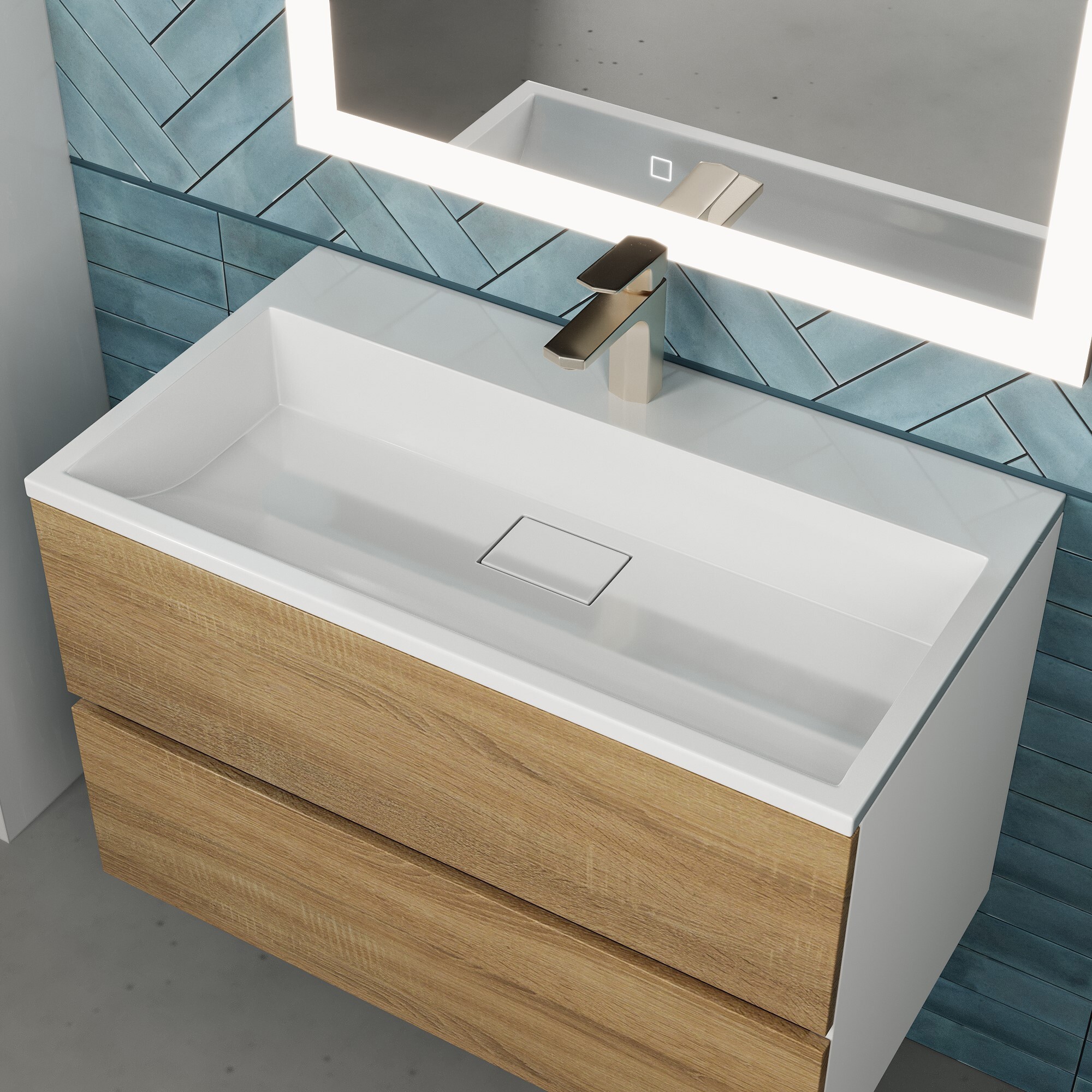 Изображение товара Раковина мебельная Uperwood upd Barsa 80см белый глянцевый искуственный камень