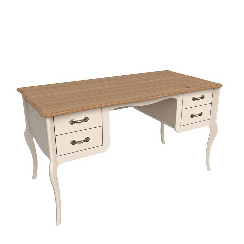 Изображение товара Стол Лебо из сосны 140х75х68 см с ящиками и округлыми углами натуральное дерево