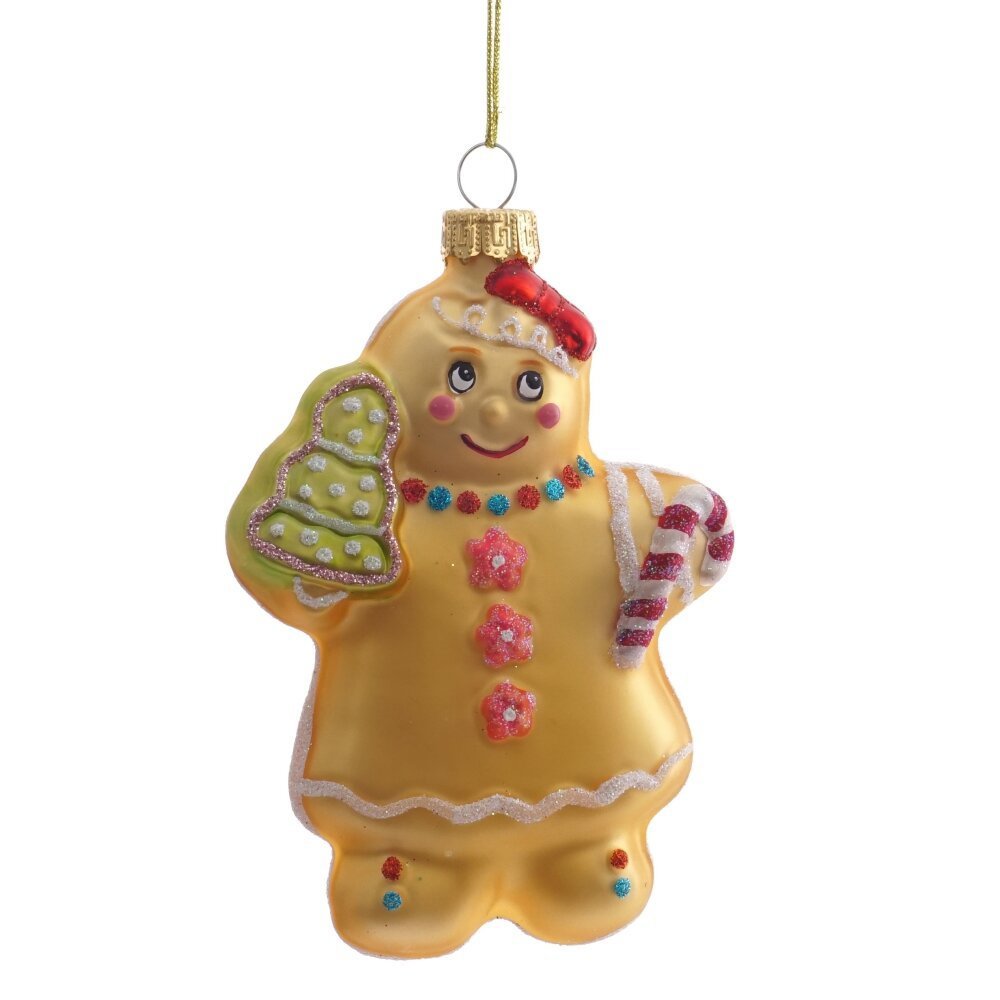 Изображение товара Елочная игрушка 809404 12.5 см x 3 см жёлтый/золотой