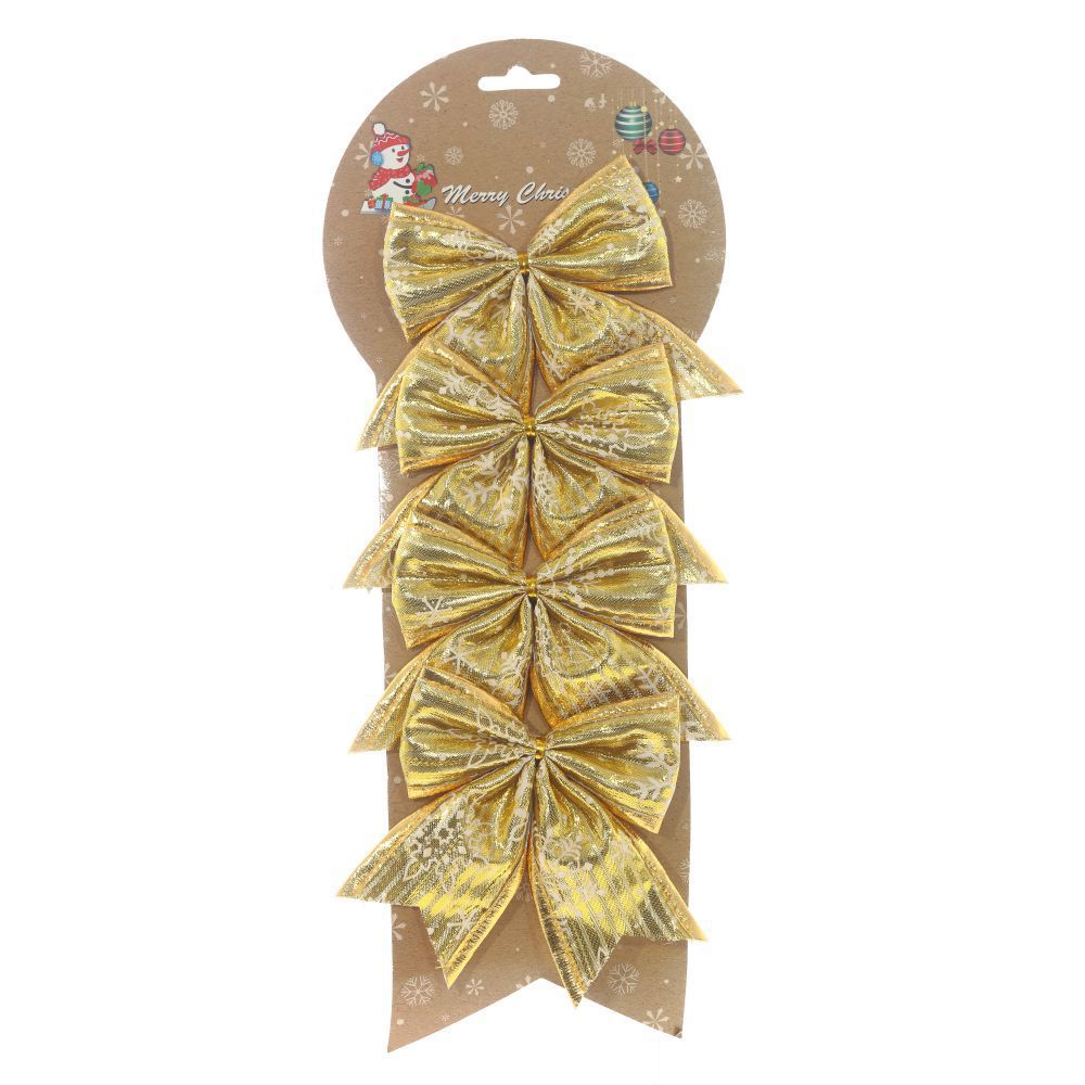 Изображение товара Набор елочных игрушек 754255 9 см жёлтый/золотой 4 шт