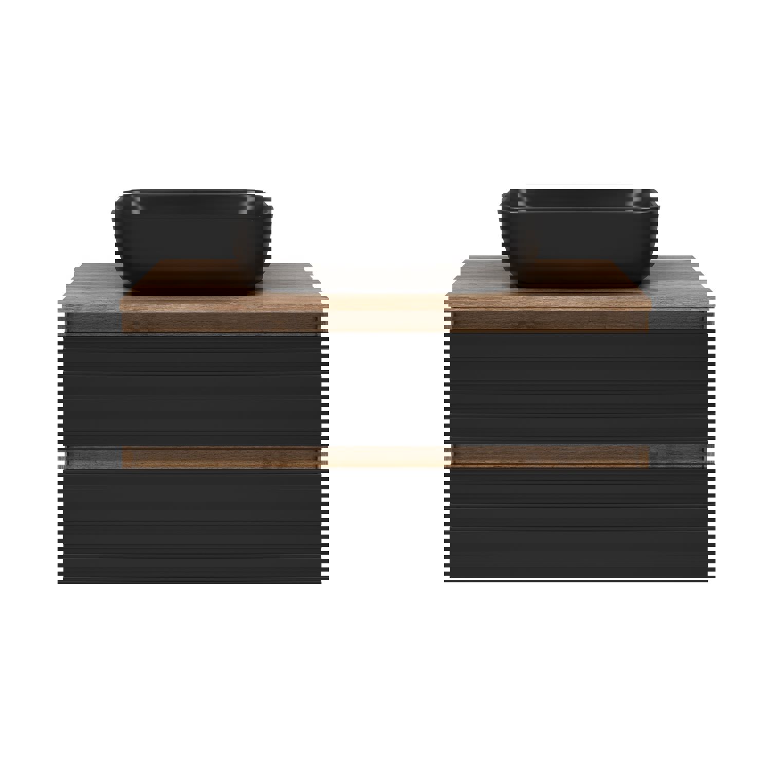 Изображение товара Тумба под раковину Brevita Dakota DAK-09080-19/02-2Я 80см цвет черный