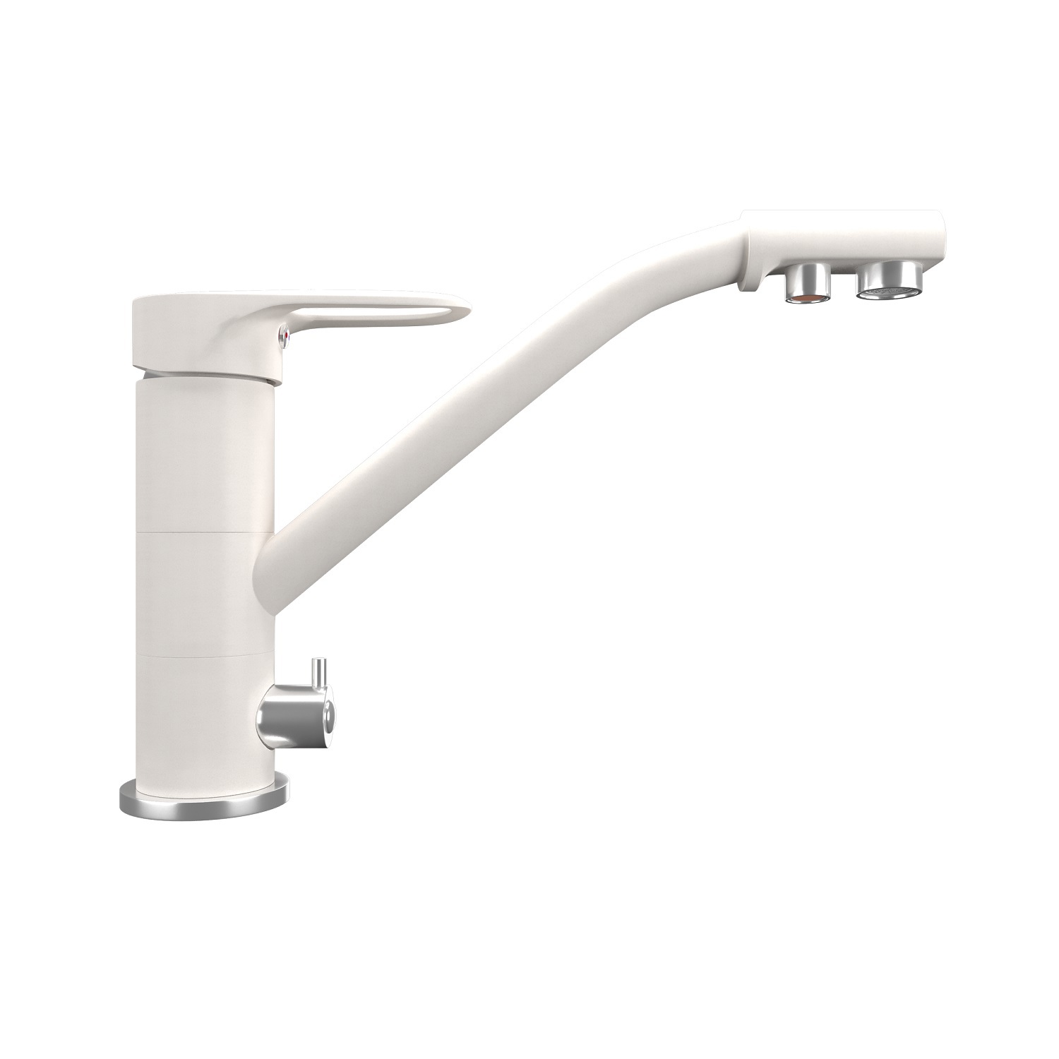 Изображение товара Maunfeld MFQT-10W: поворотный смеситель с фильтром, латунь, 18.2 см излив