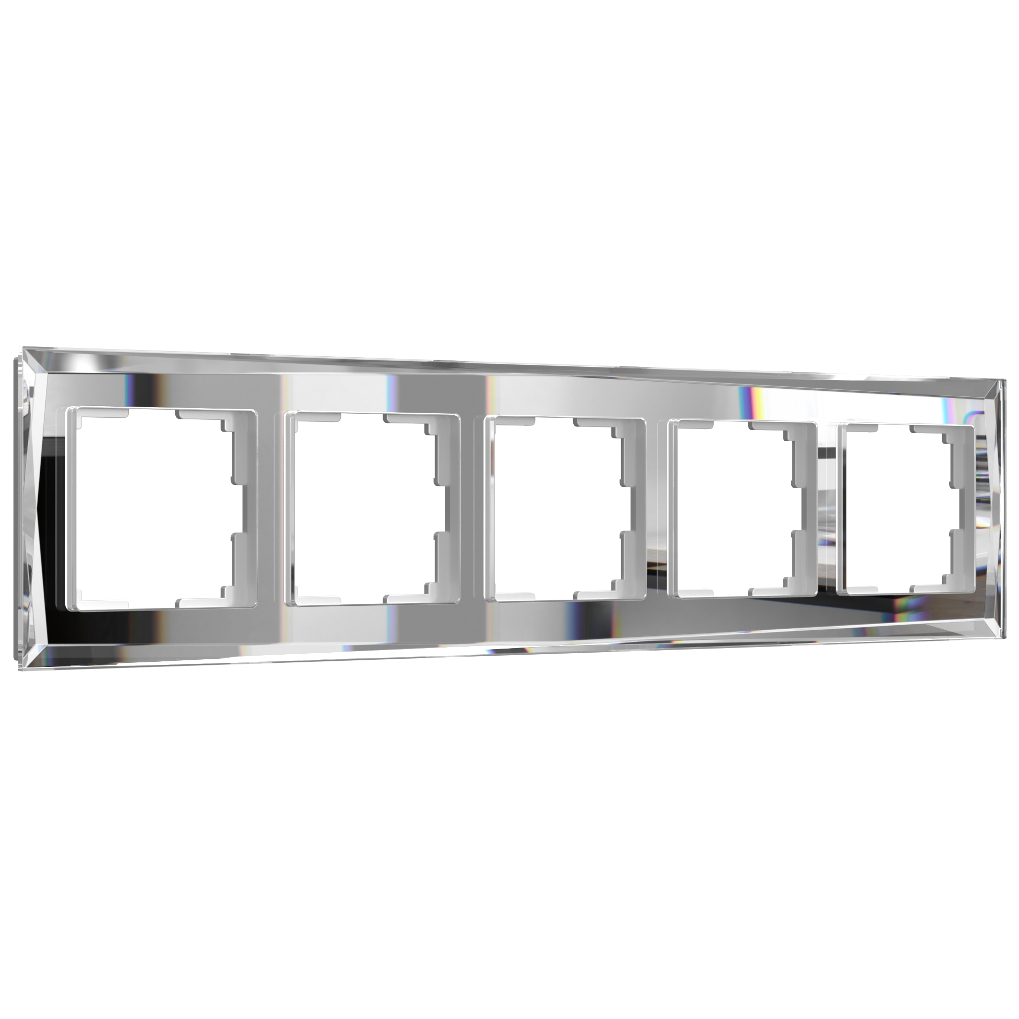 Изображение товара Рамка для розеток и выключателей Werkel Diamant 5 постов цвет зеркальный